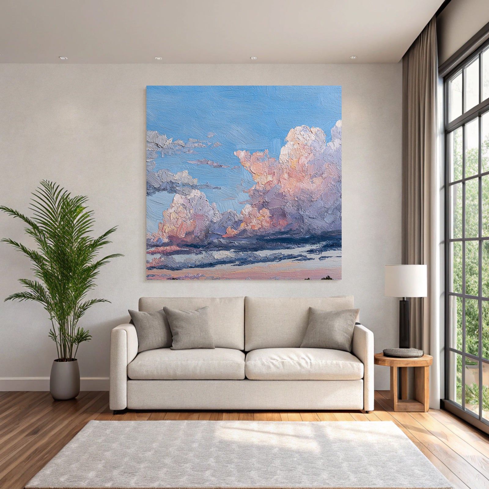 Wolkenhimmel In Rosa Purpur Und Blau