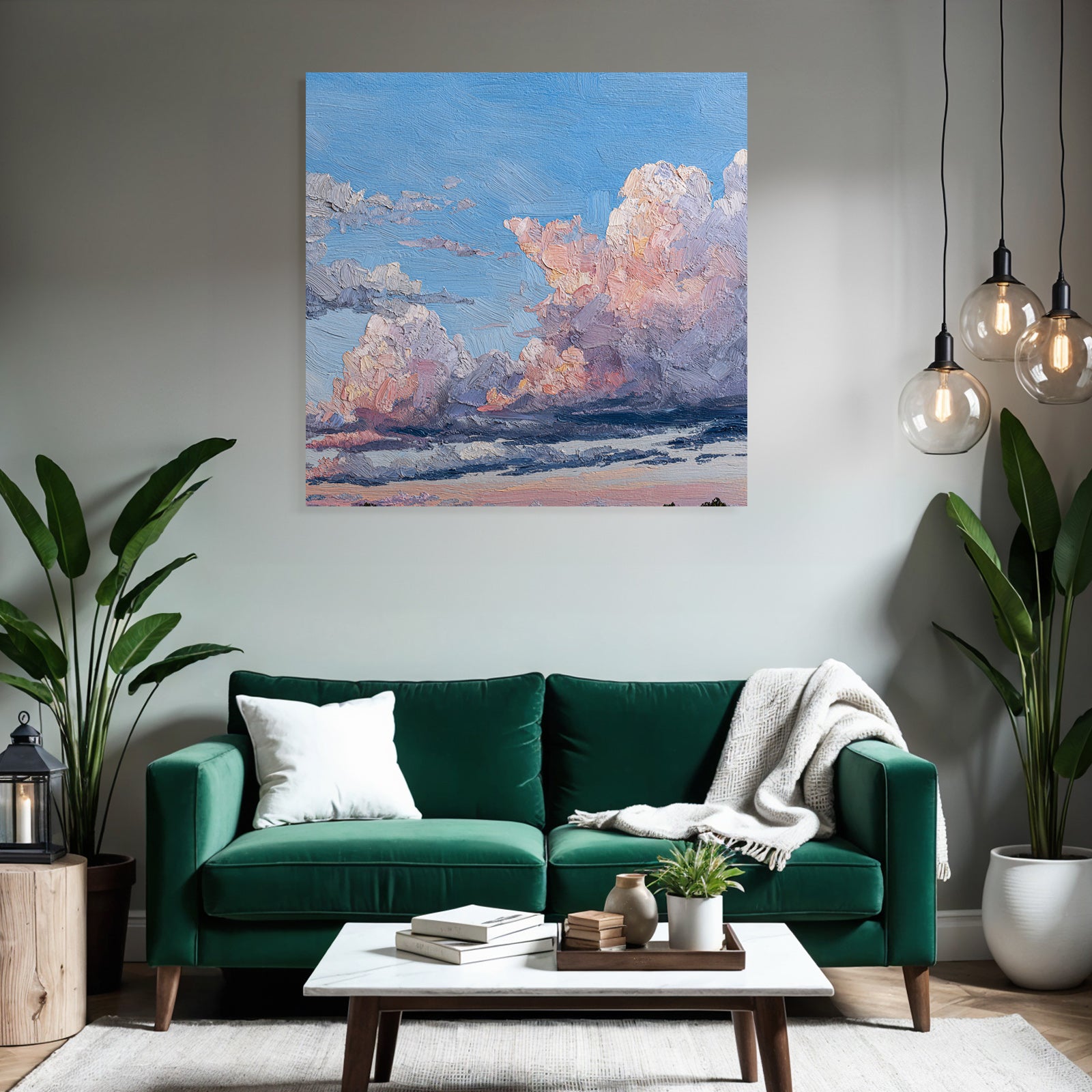 Wolkenhimmel In Rosa Purpur Und Blau