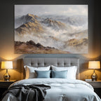 Berglandschaft Mit Wolken Und Blumen