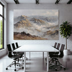 Berglandschaft Mit Wolken Und Blumen