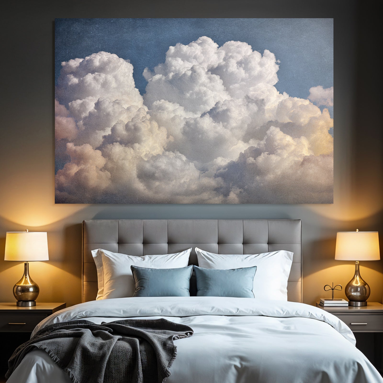 Blaür Himmel Mit Flauschigen Wolken