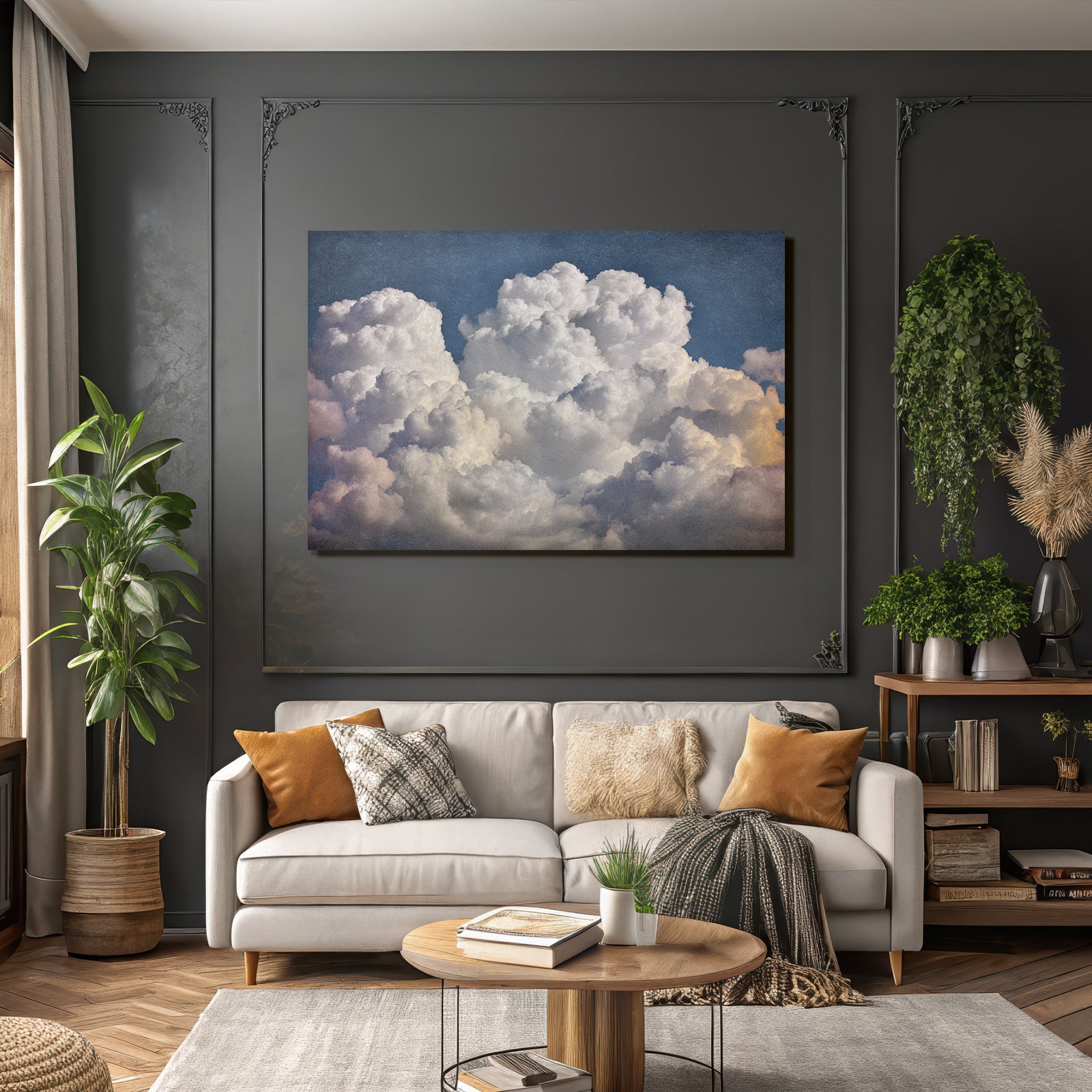 Blaür Himmel Mit Flauschigen Wolken