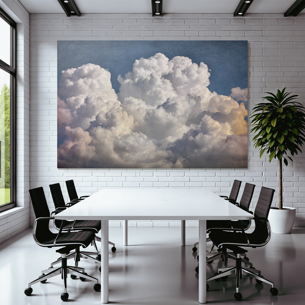 Blaür Himmel Mit Flauschigen Wolken