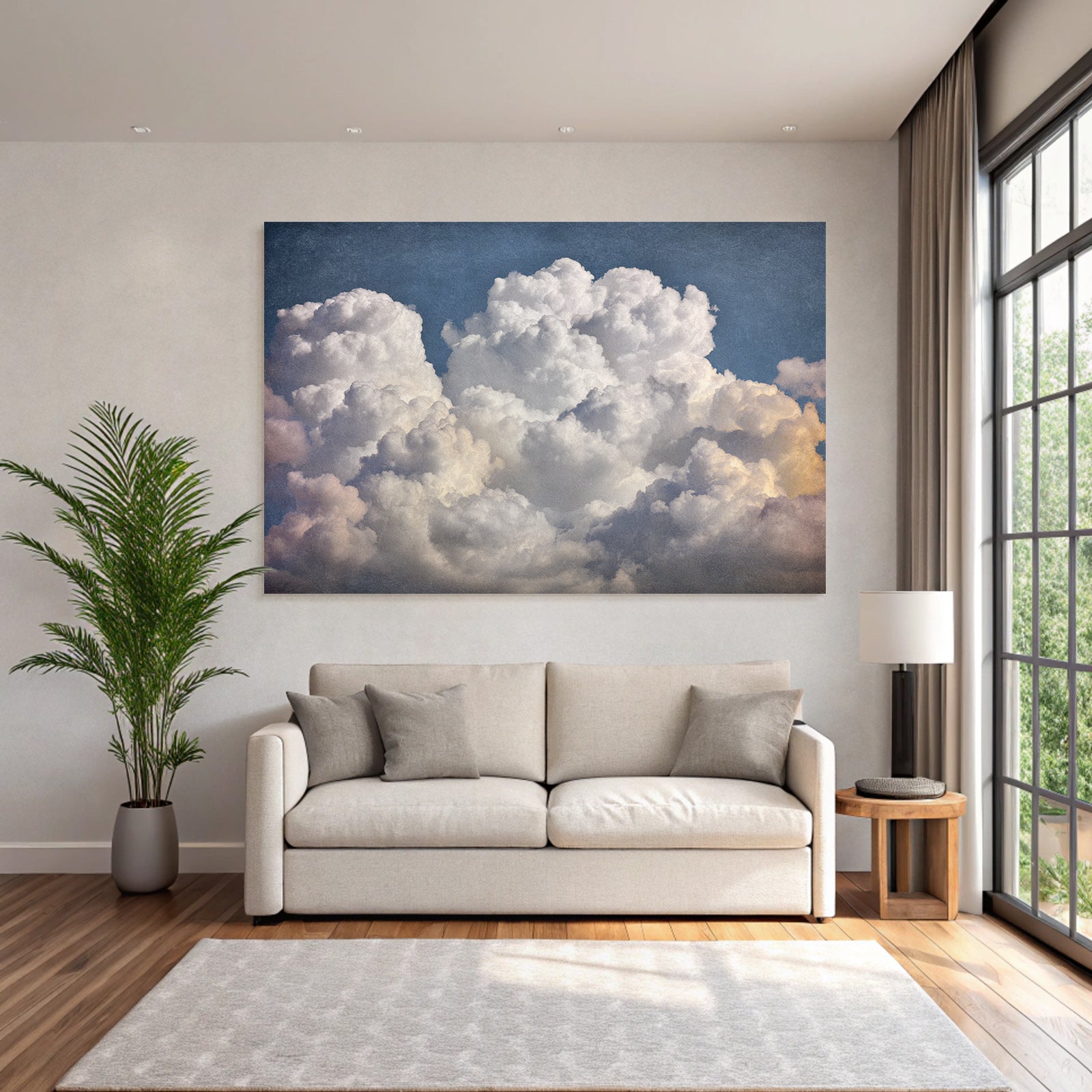 Blaür Himmel Mit Flauschigen Wolken