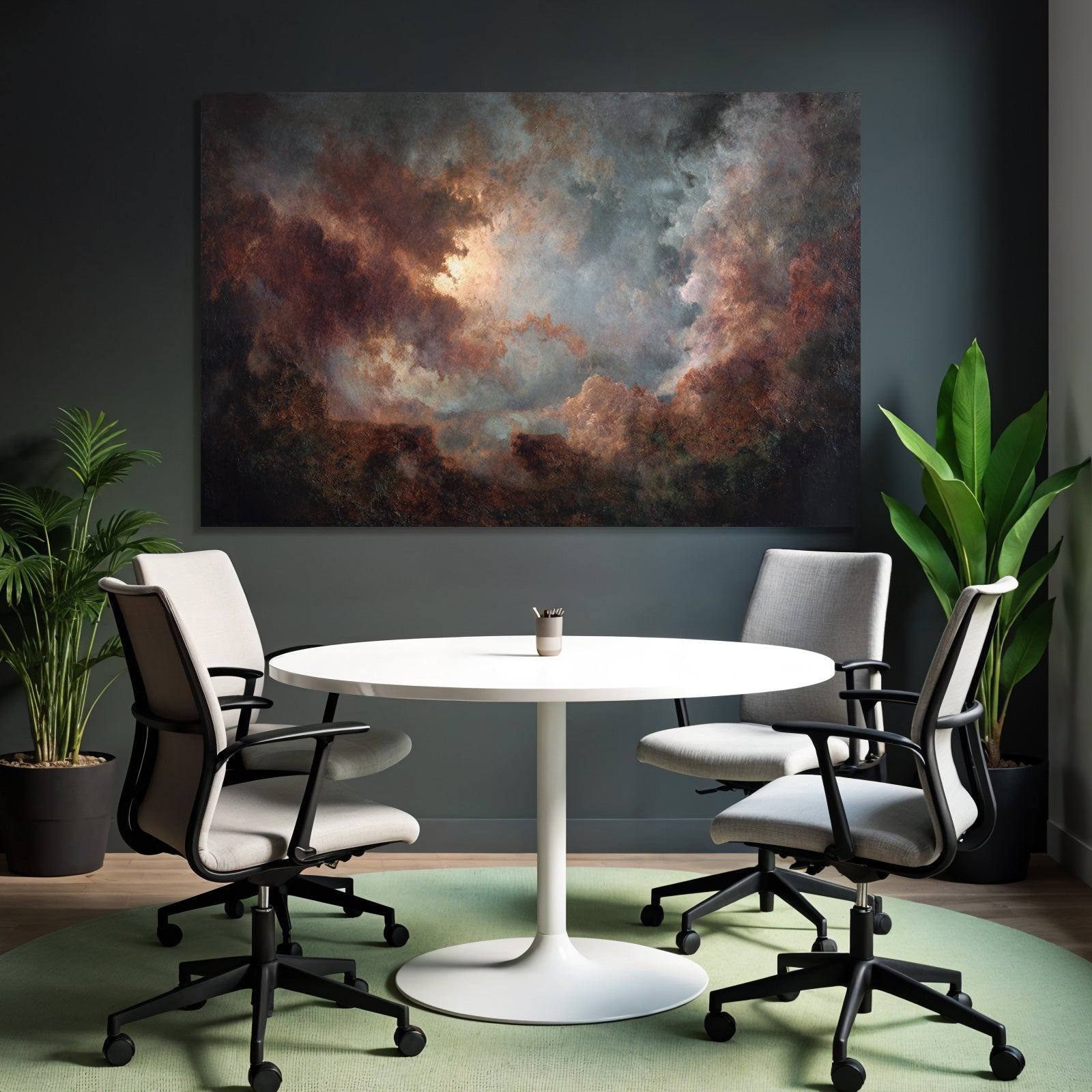 Dramatischer Himmel Mit Turbulenten Wolken Und Lichtspiel