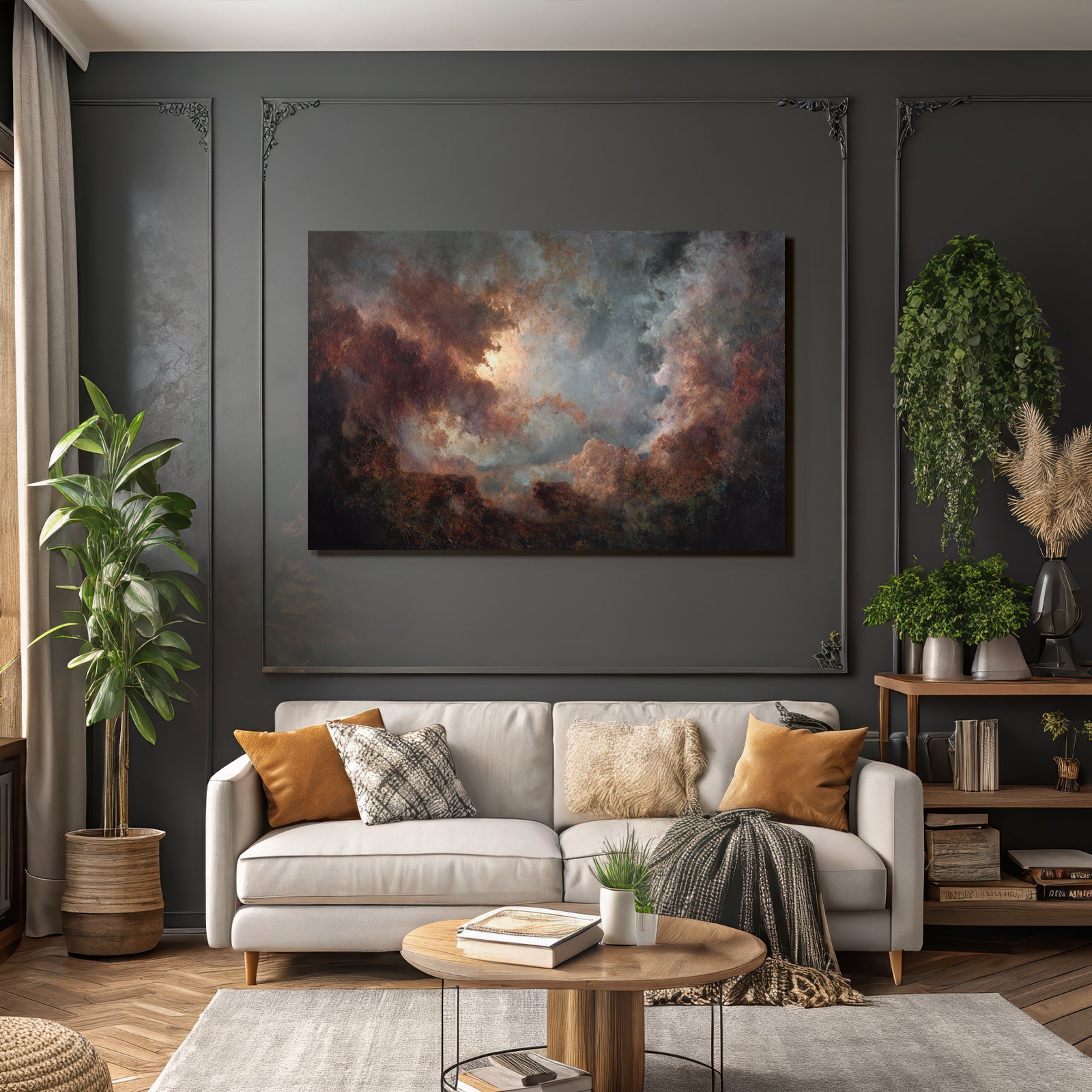 Dramatischer Himmel Mit Turbulenten Wolken Und Lichtspiel