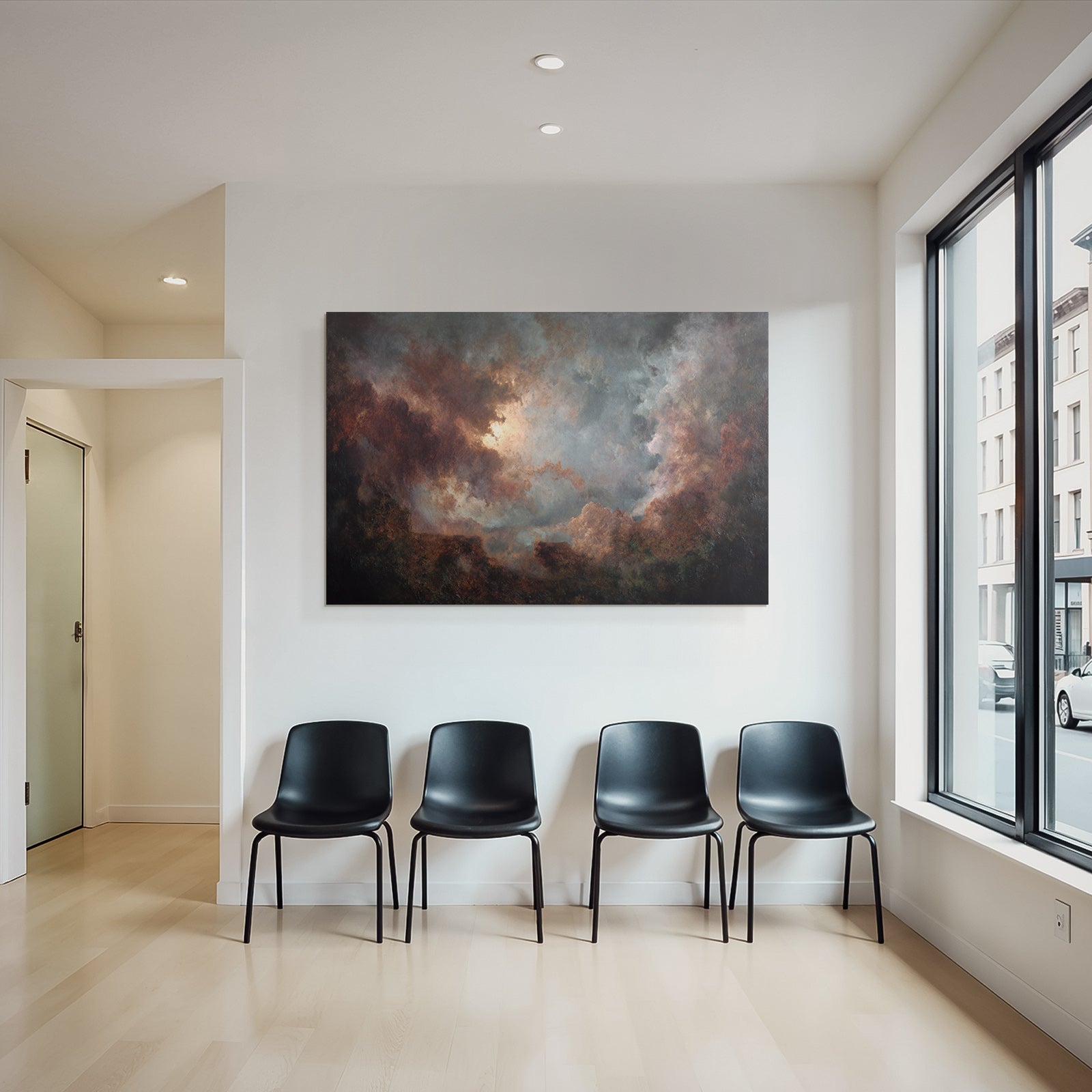 Dramatischer Himmel Mit Turbulenten Wolken Und Lichtspiel