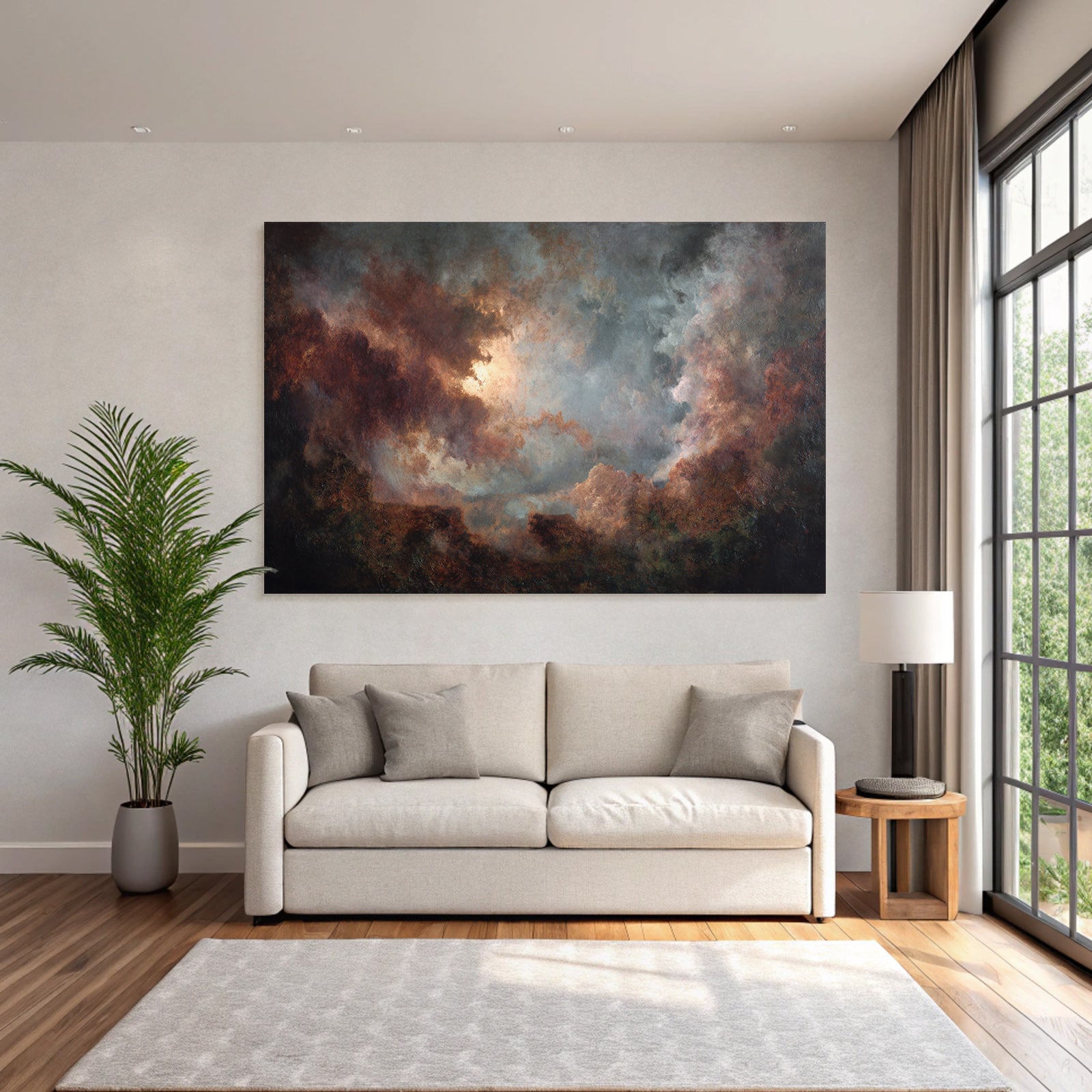 Dramatischer Himmel Mit Turbulenten Wolken Und Lichtspiel