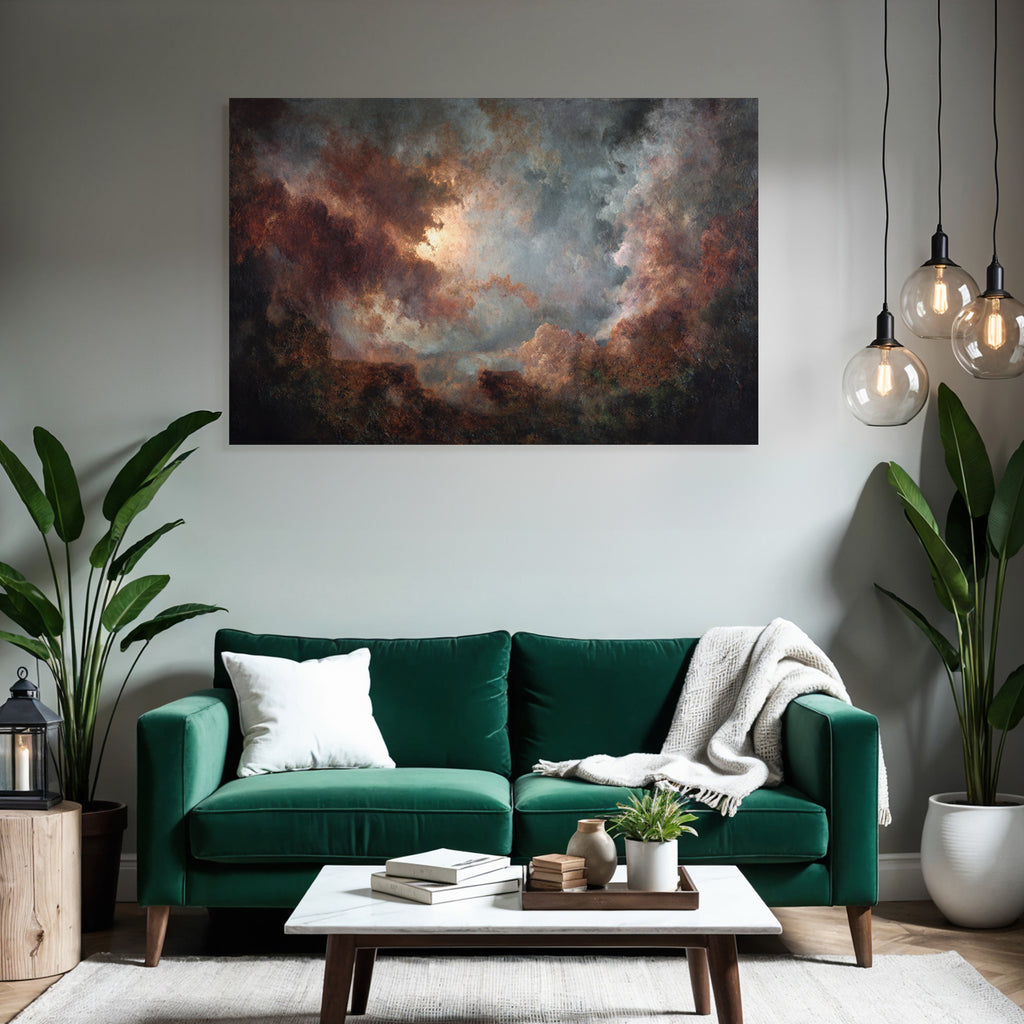 Dramatischer Himmel Mit Turbulenten Wolken Und Lichtspiel
