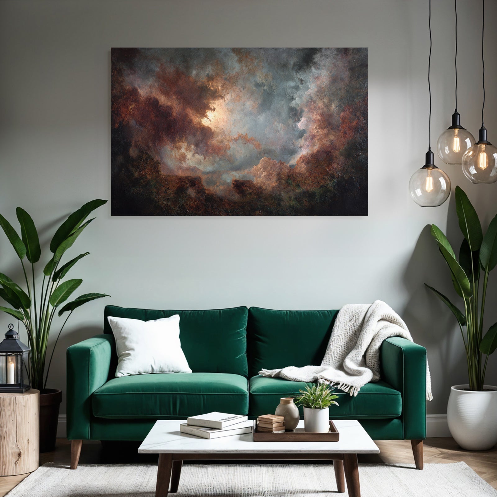 Dramatischer Himmel Mit Turbulenten Wolken Und Lichtspiel