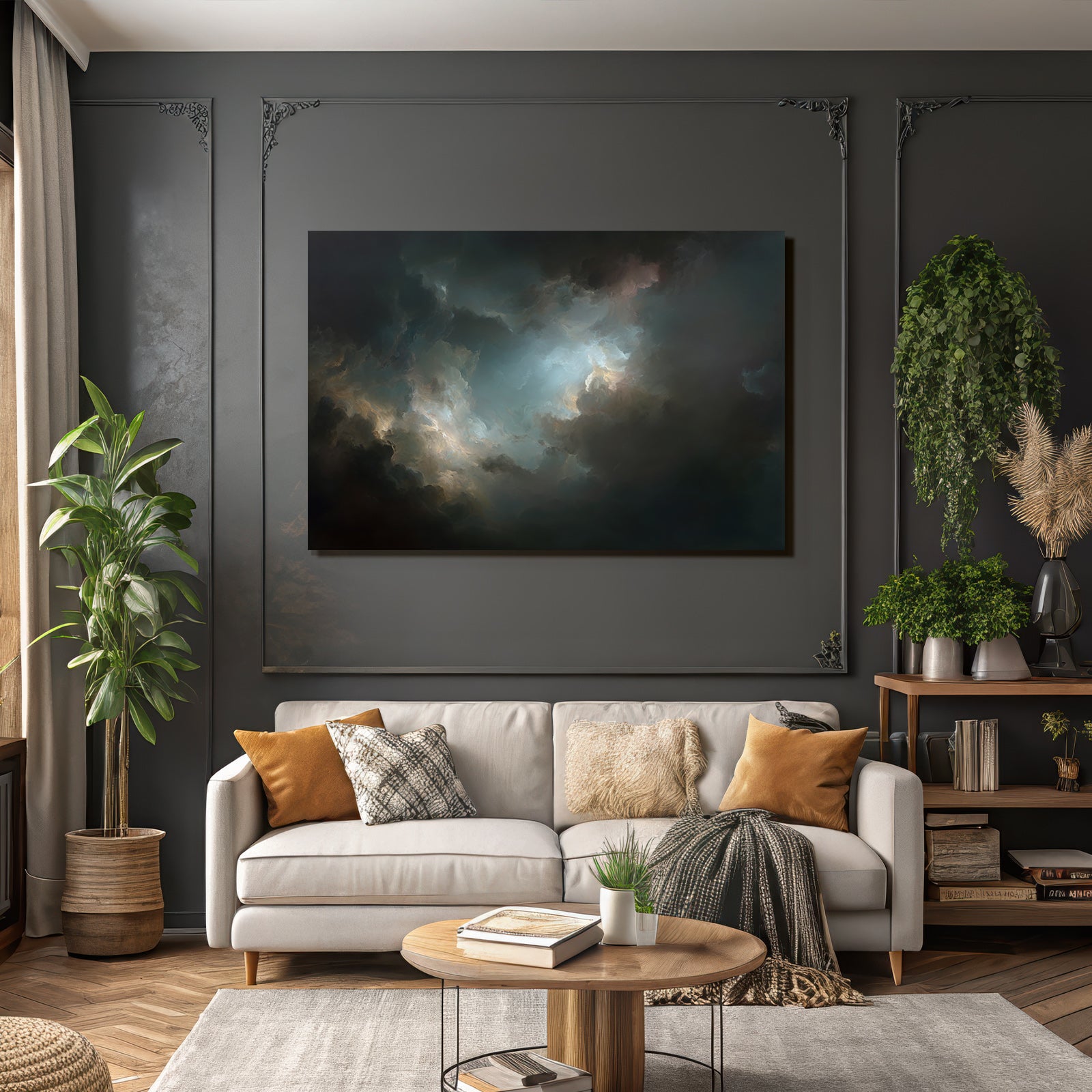Dramatischer Himmel Mit Vielfältigen Wolkenformationen