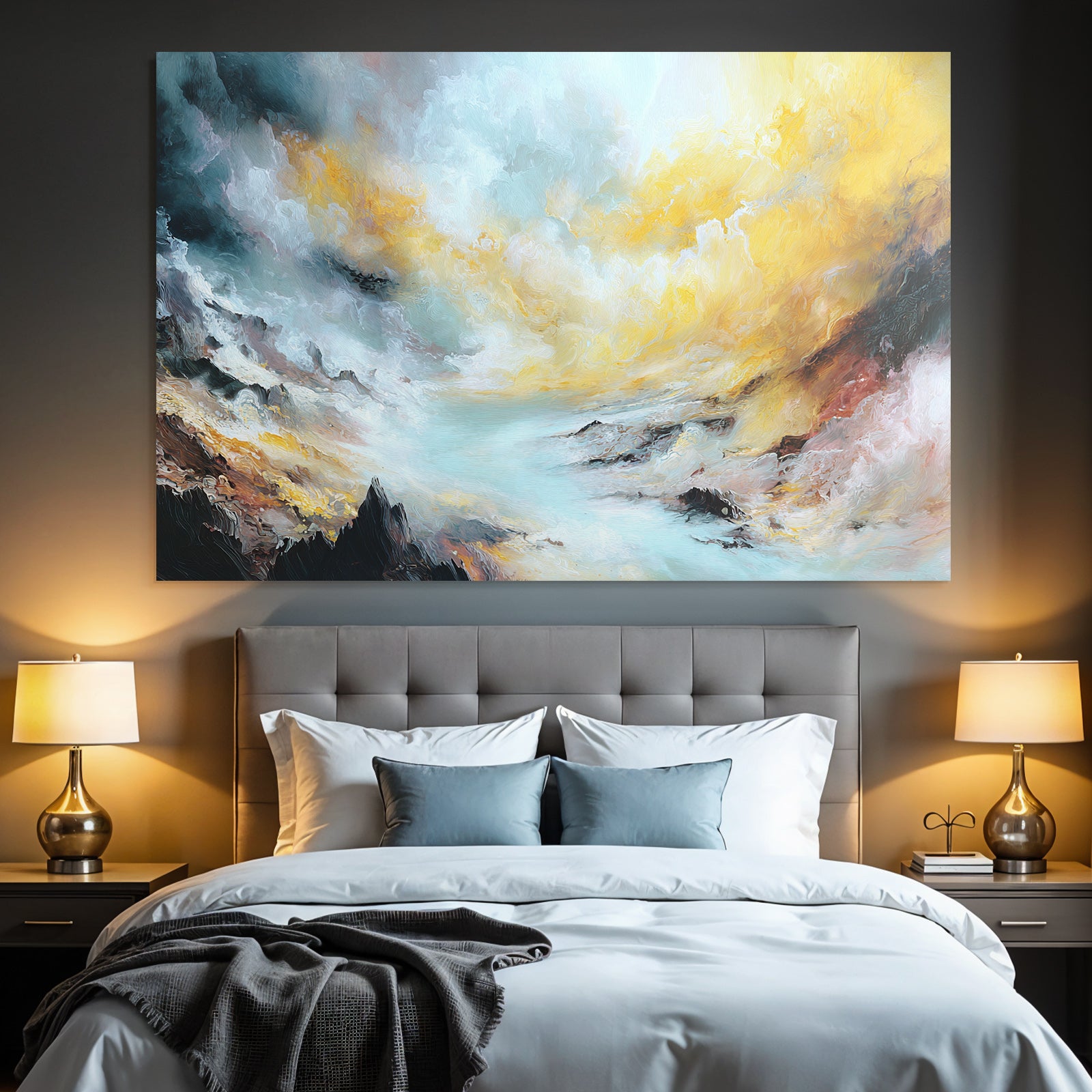 Dramatischer Himmel Und Wirbelnde Texturen