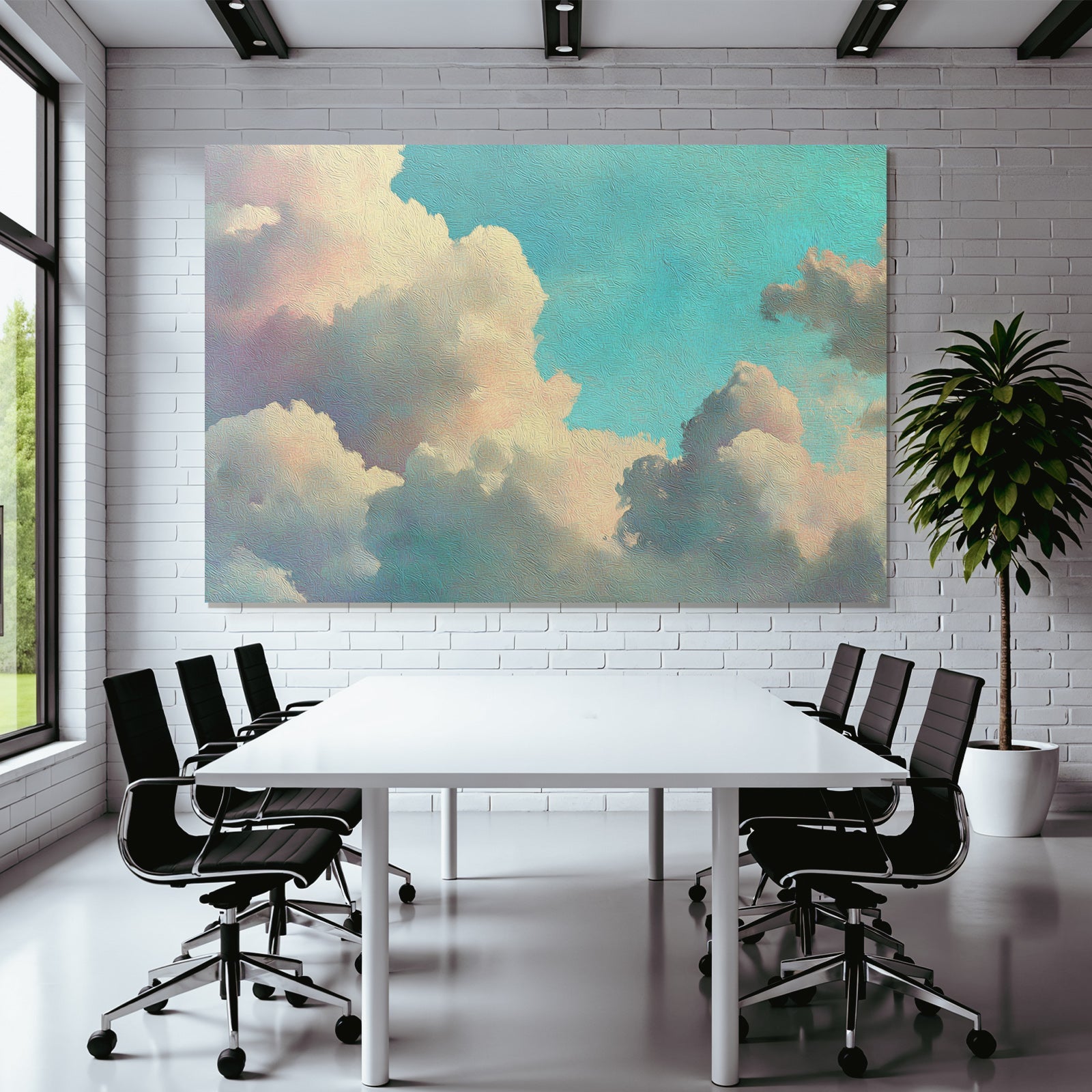 Sanfter Himmel Mit Farbverlauf Und Fluffigen Wolken
