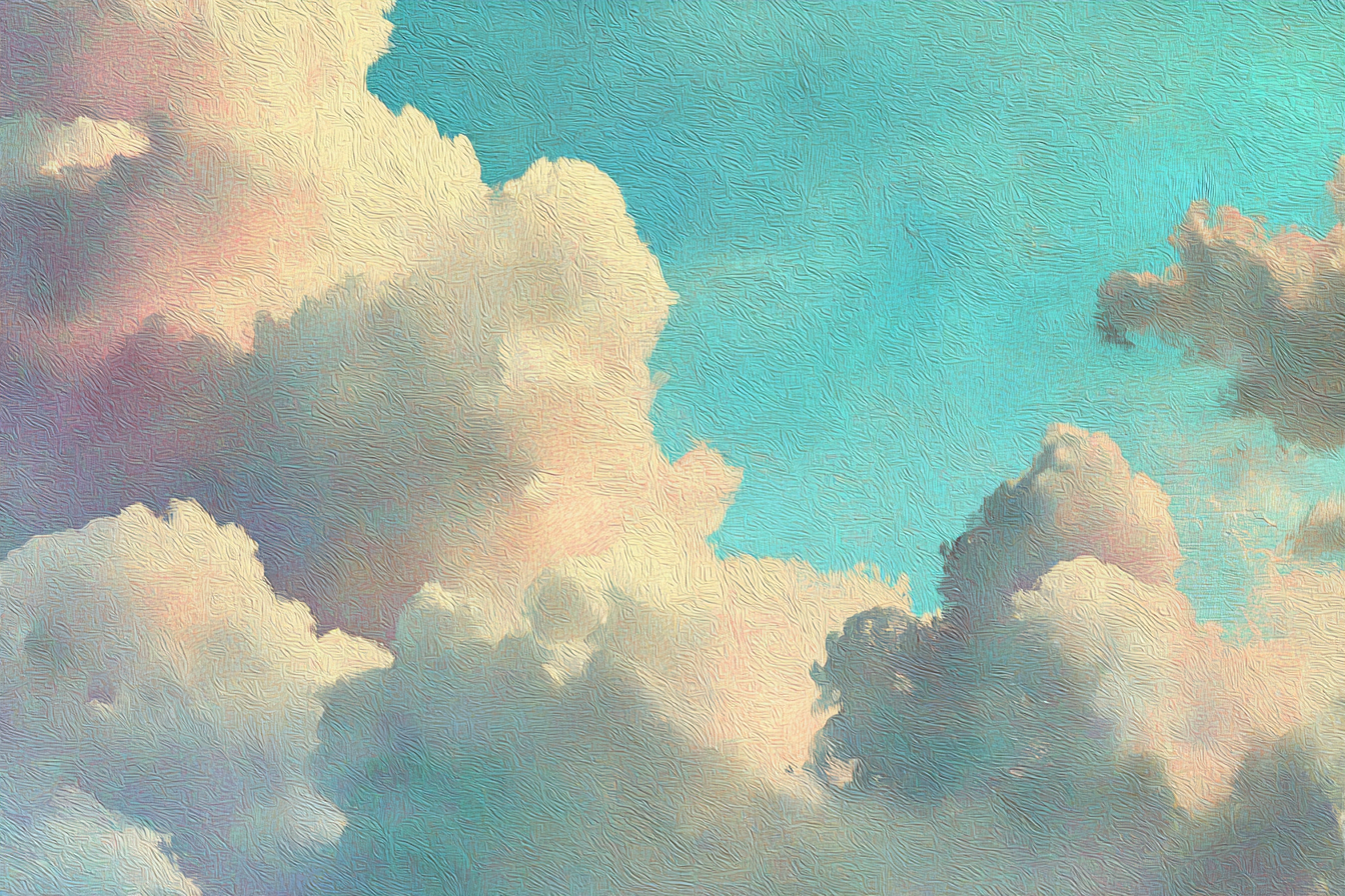 Sanfter Himmel Mit Farbverlauf Und Fluffigen Wolken | Himmel und Wolken | Natur