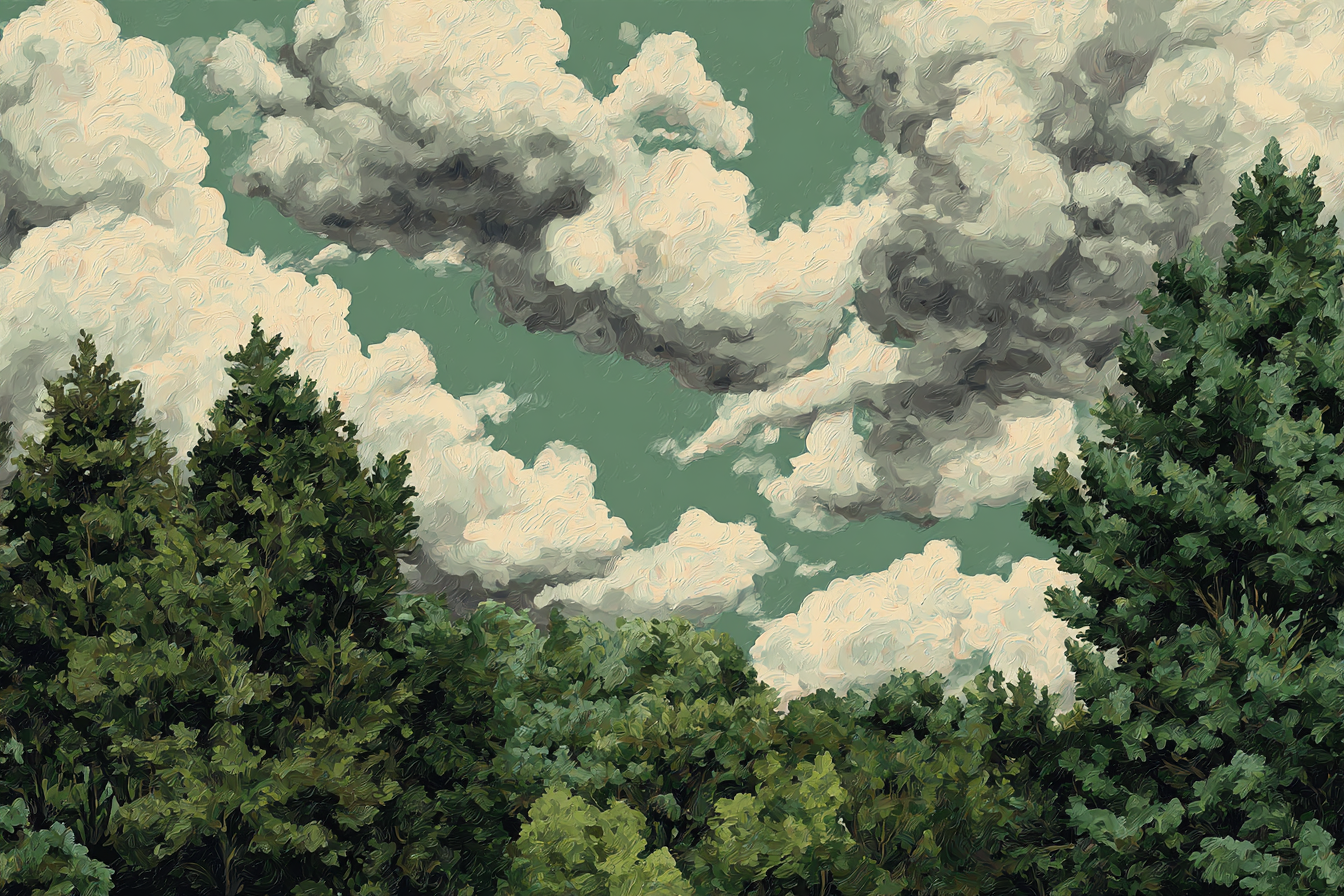 Wolkenhimmel Über Grünem Wald | Himmel und Wolken | Natur