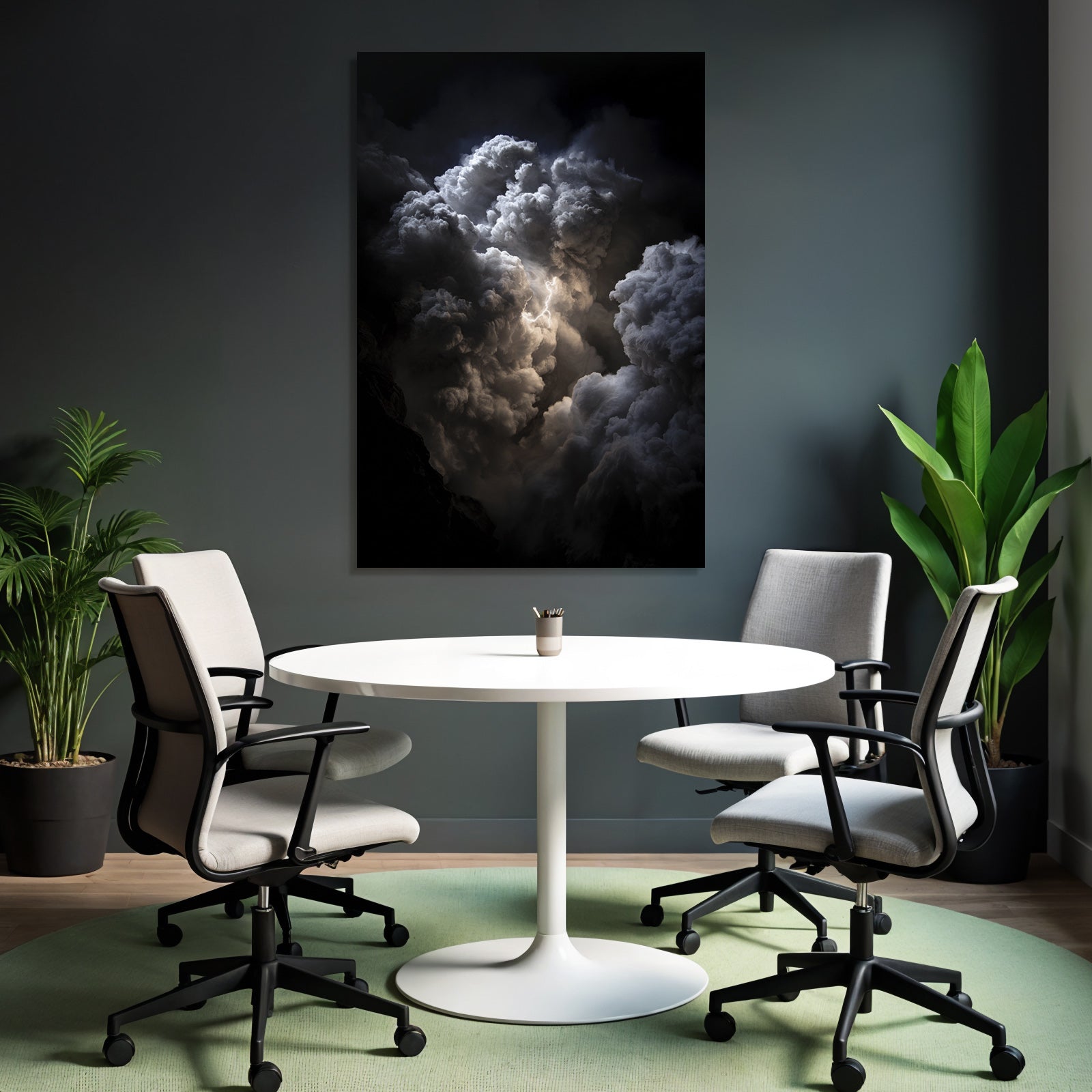 Dramatische Wolkenformation Mit Blitz