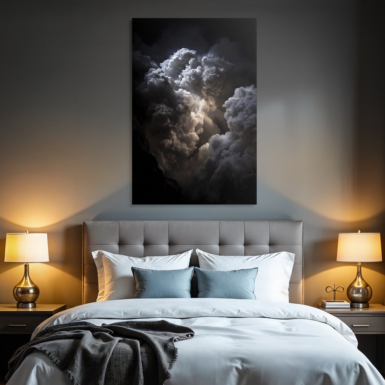 Dramatische Wolkenformation Mit Blitz
