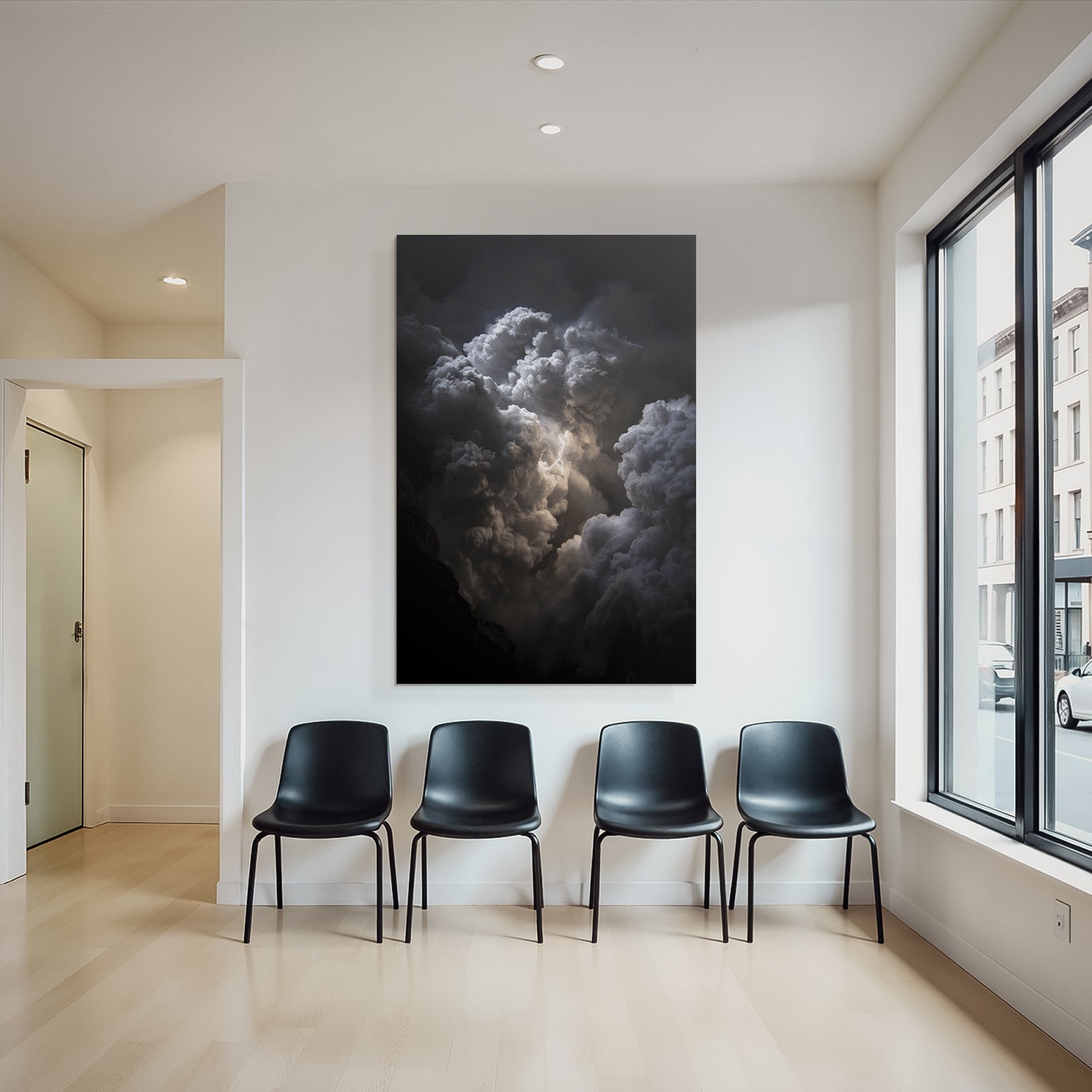 Dramatische Wolkenformation Mit Blitz