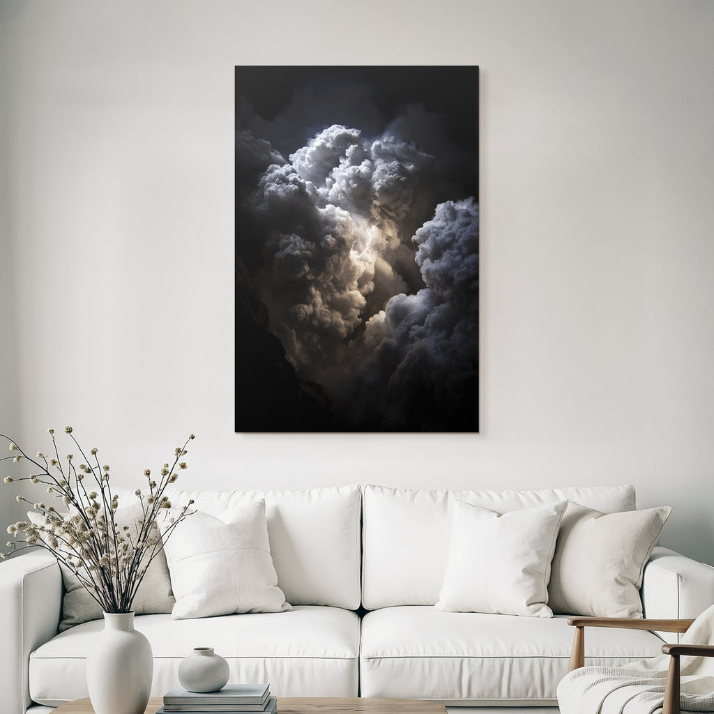 Dramatische Wolkenformation Mit Blitz