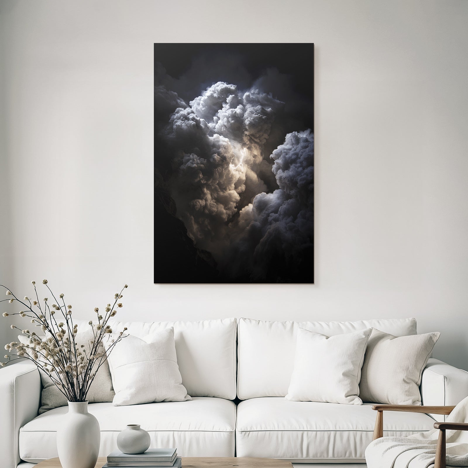 Dramatische Wolkenformation Mit Blitz