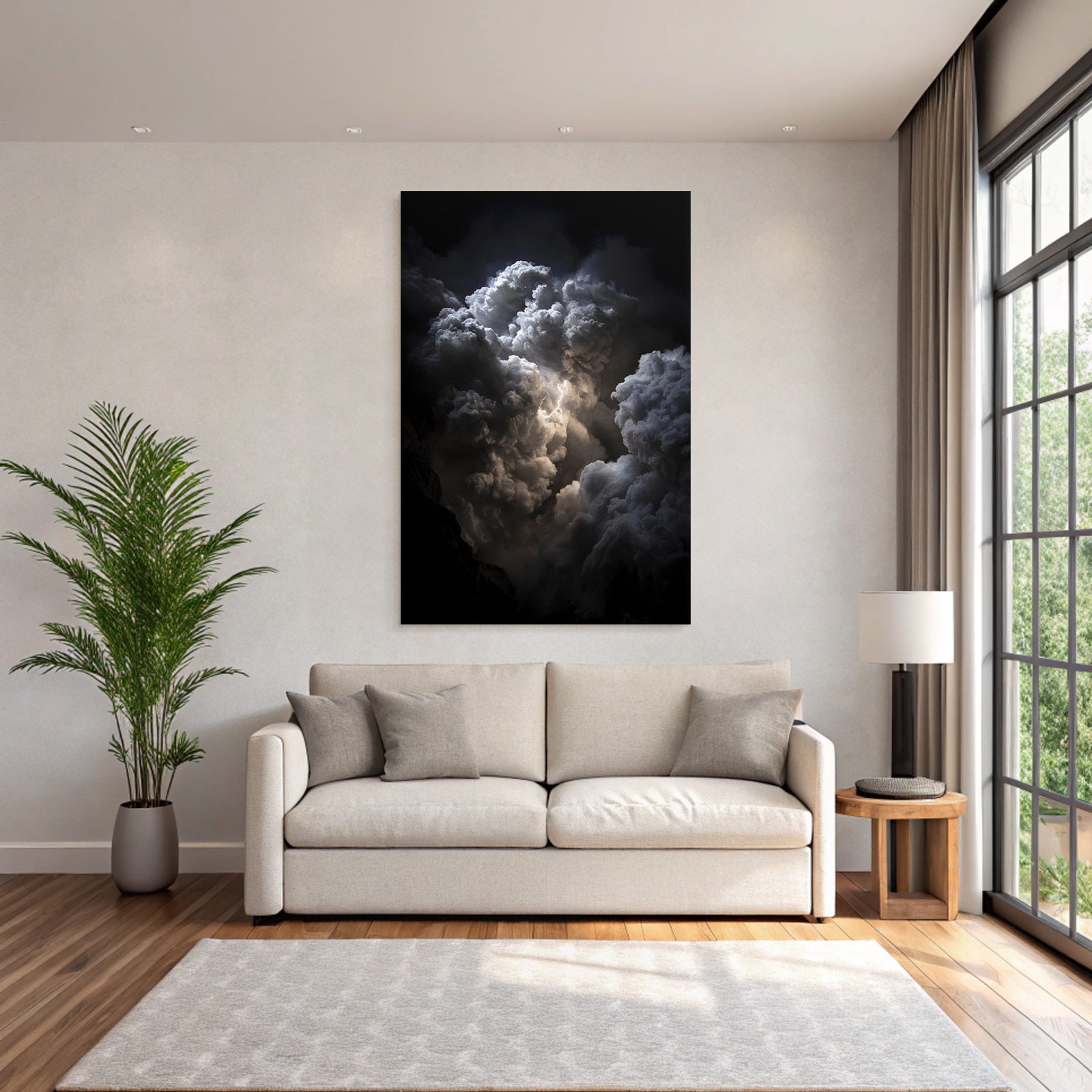 Dramatische Wolkenformation Mit Blitz