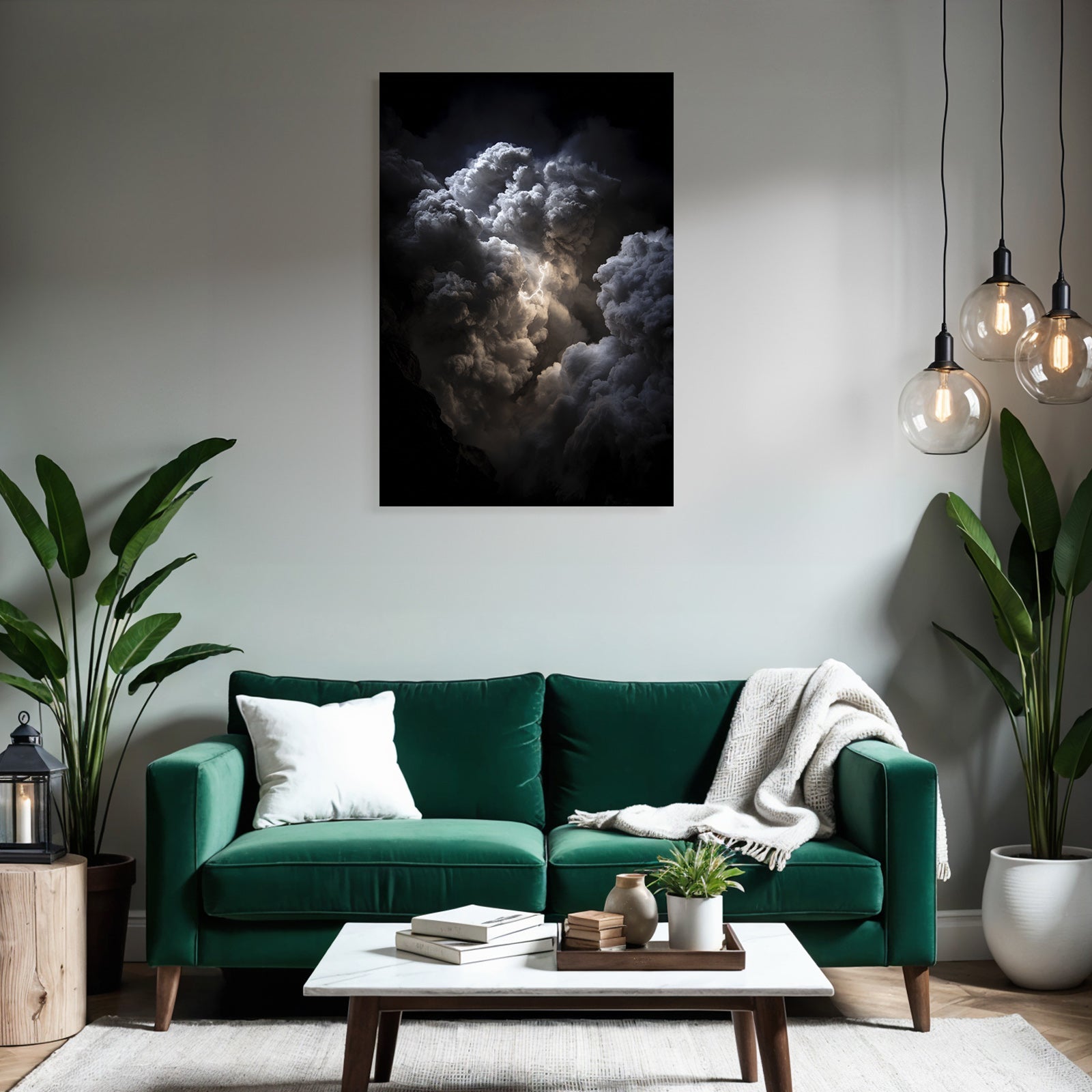 Dramatische Wolkenformation Mit Blitz