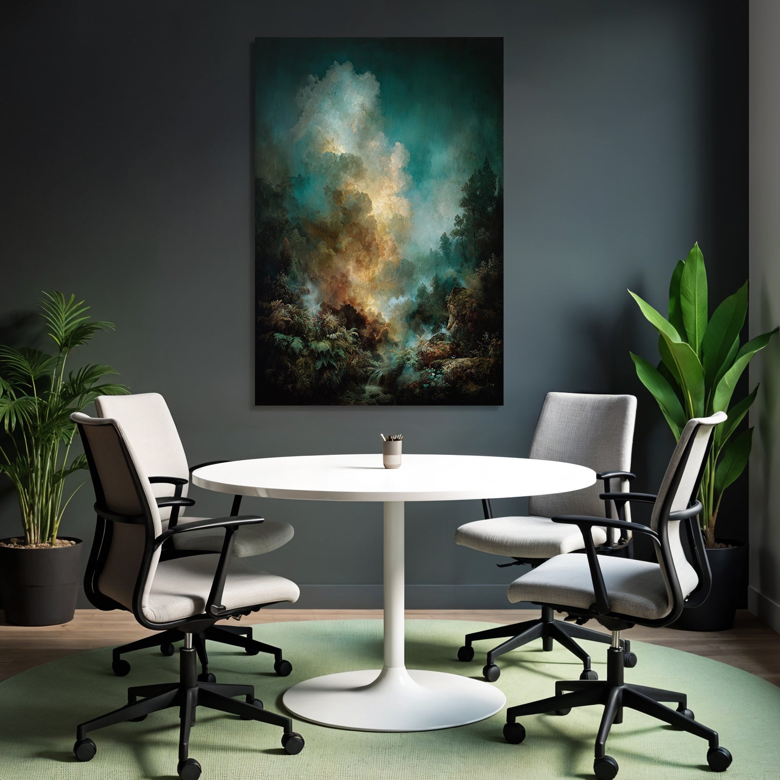 Mystische Landschaft Mit Mystischem Nebel Und Felsformationen
