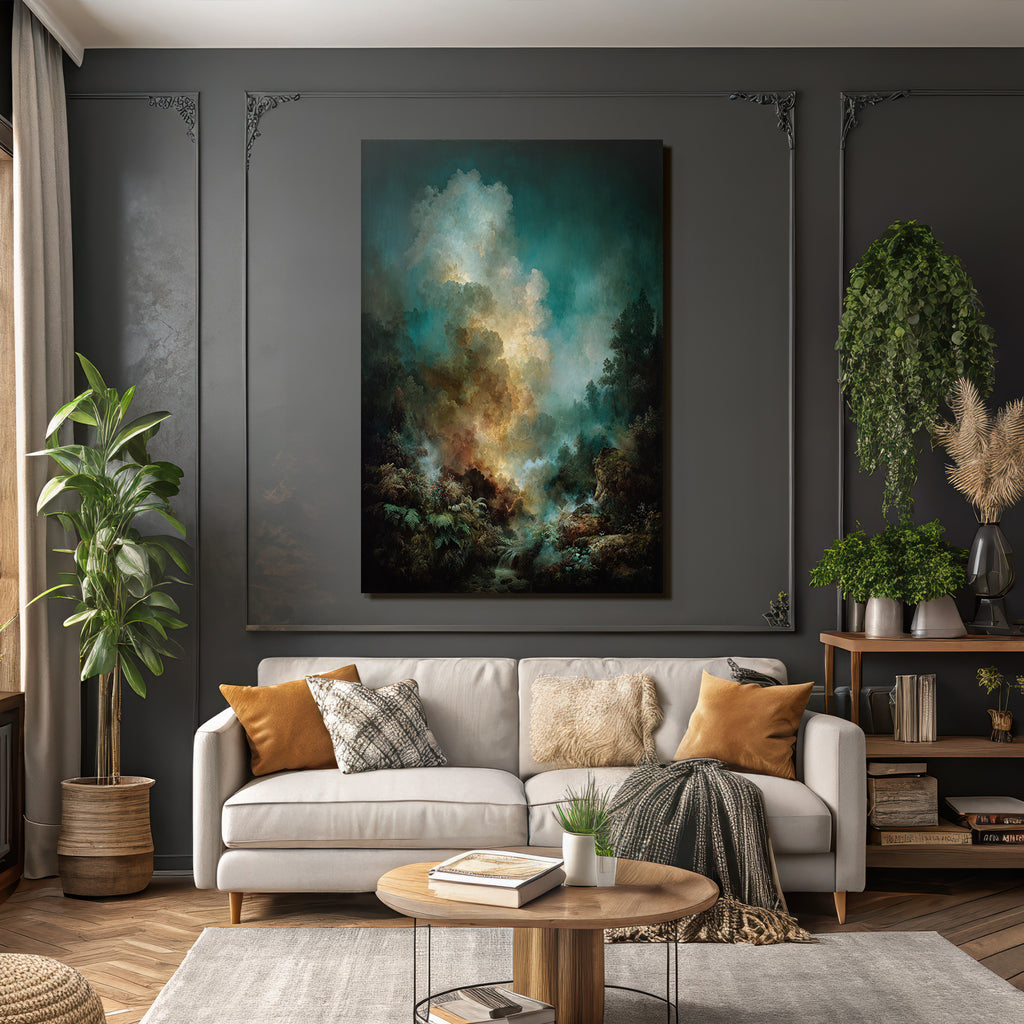 Mystische Landschaft Mit Mystischem Nebel Und Felsformationen