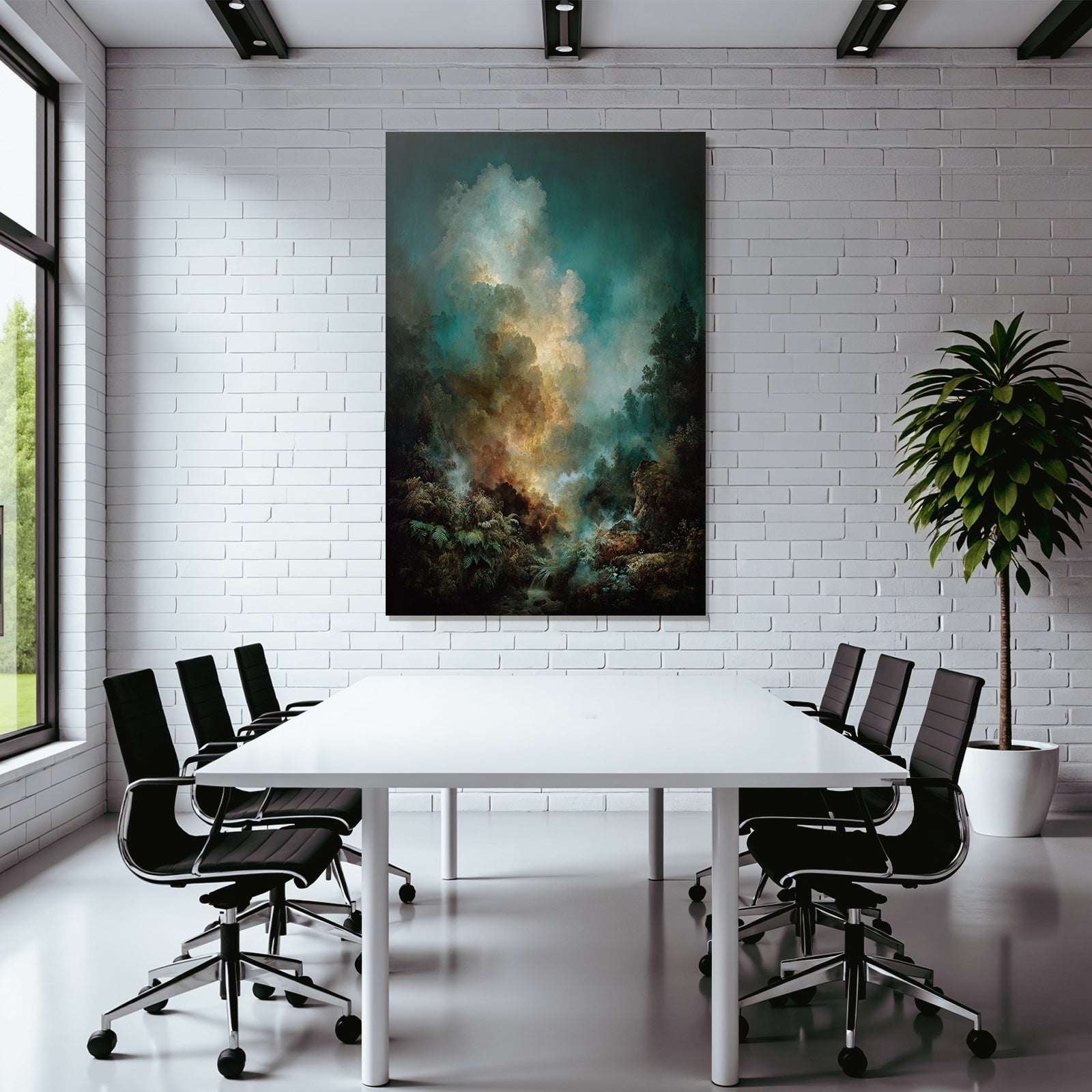 Mystische Landschaft Mit Mystischem Nebel Und Felsformationen
