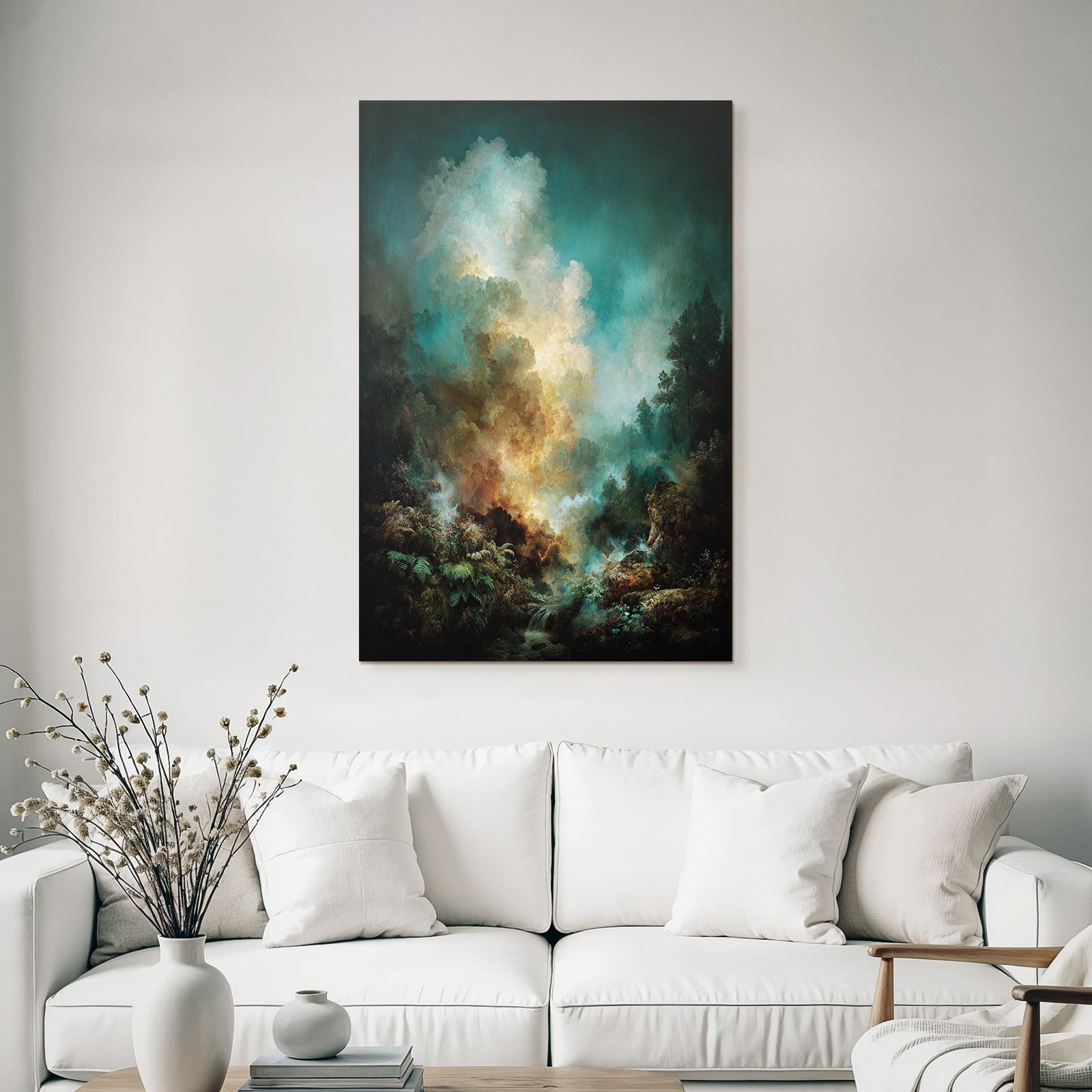 Mystische Landschaft Mit Mystischem Nebel Und Felsformationen