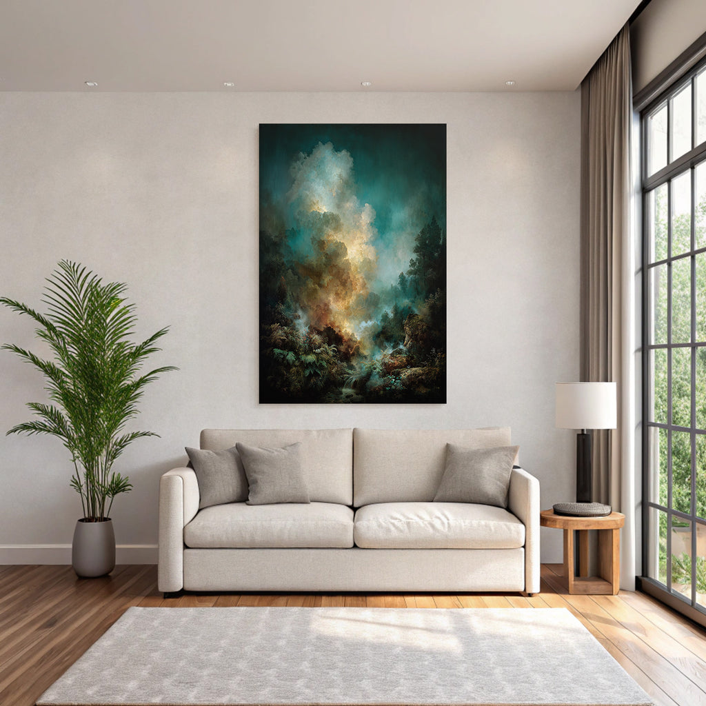 Mystische Landschaft Mit Mystischem Nebel Und Felsformationen