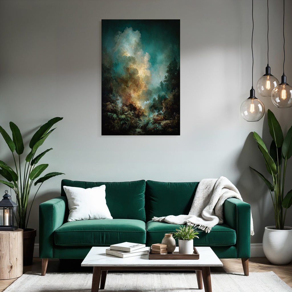 Mystische Landschaft Mit Mystischem Nebel Und Felsformationen