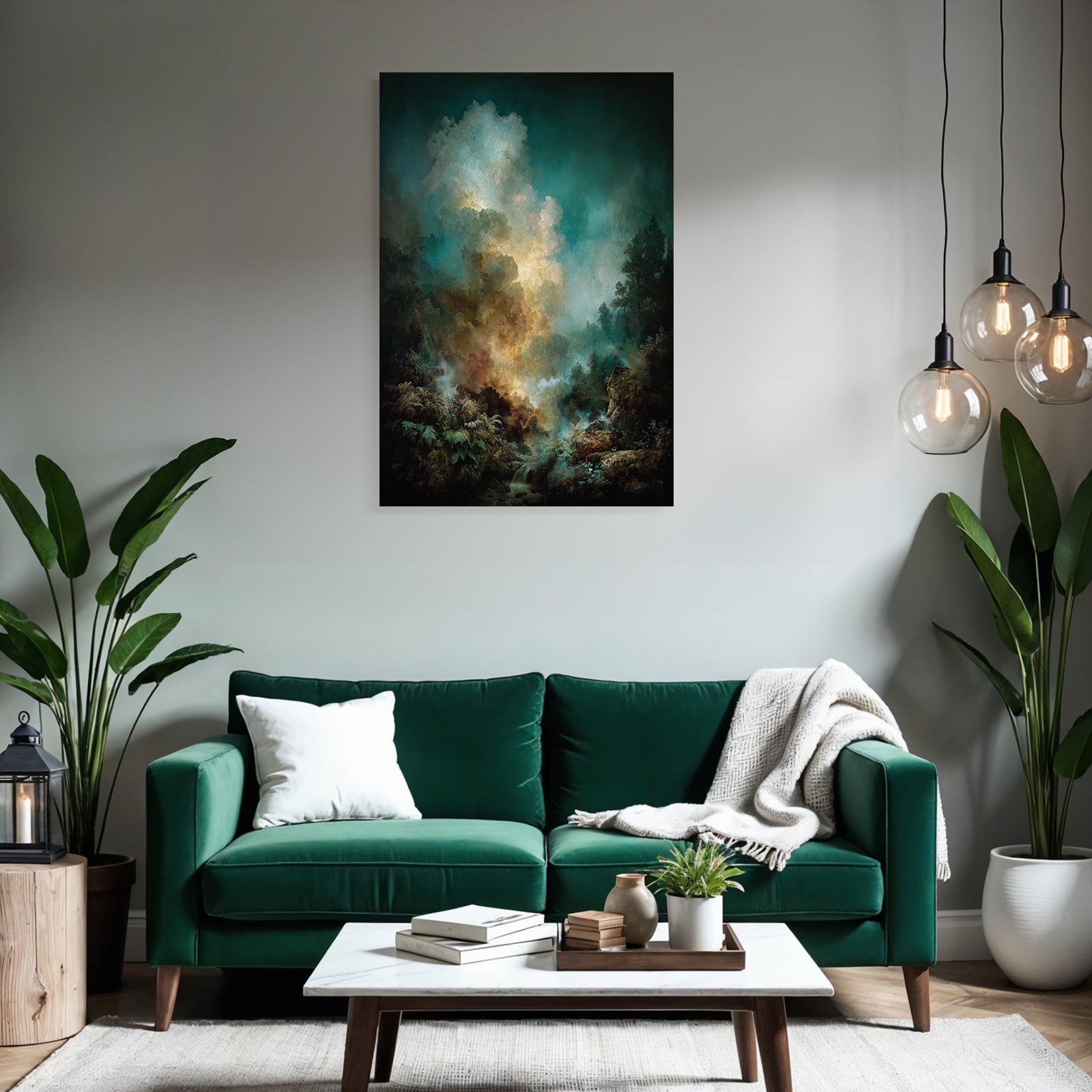 Mystische Landschaft Mit Mystischem Nebel Und Felsformationen