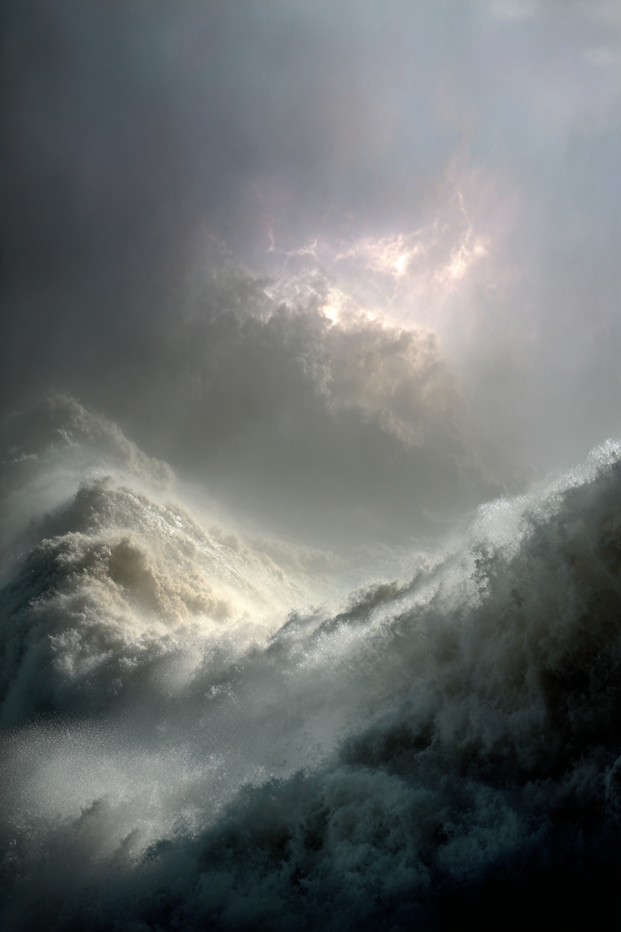 Sturmmeer Wilde Wellen Unter Gewitterhimmel | Nahaufnahmen | Natur