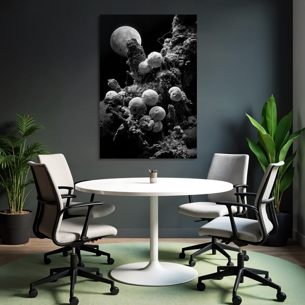 Surreales Mondlicht Und Mikroorganismenlandschaft