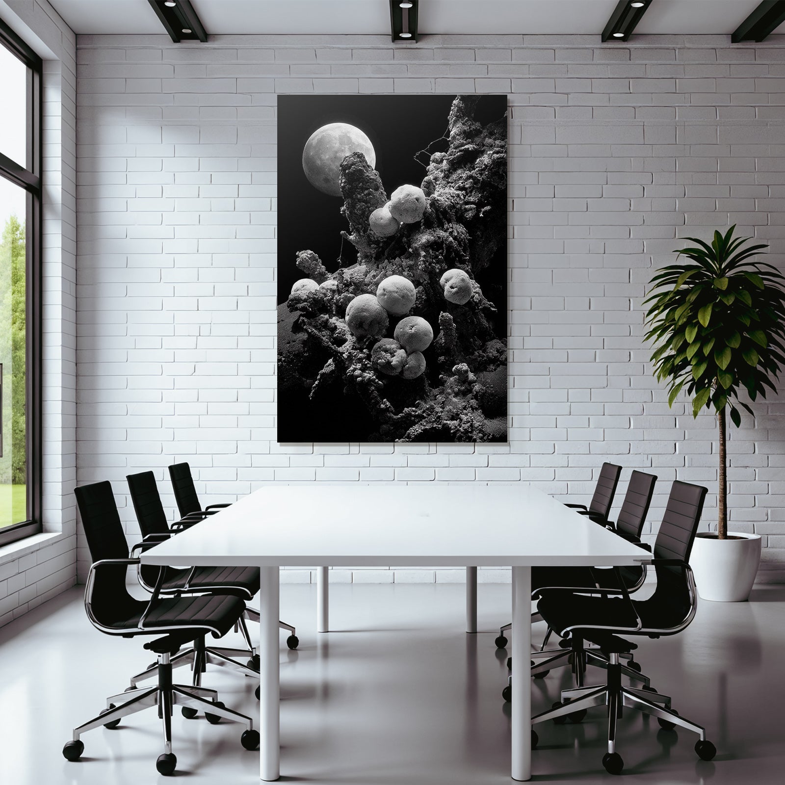 Surreales Mondlicht Und Mikroorganismenlandschaft