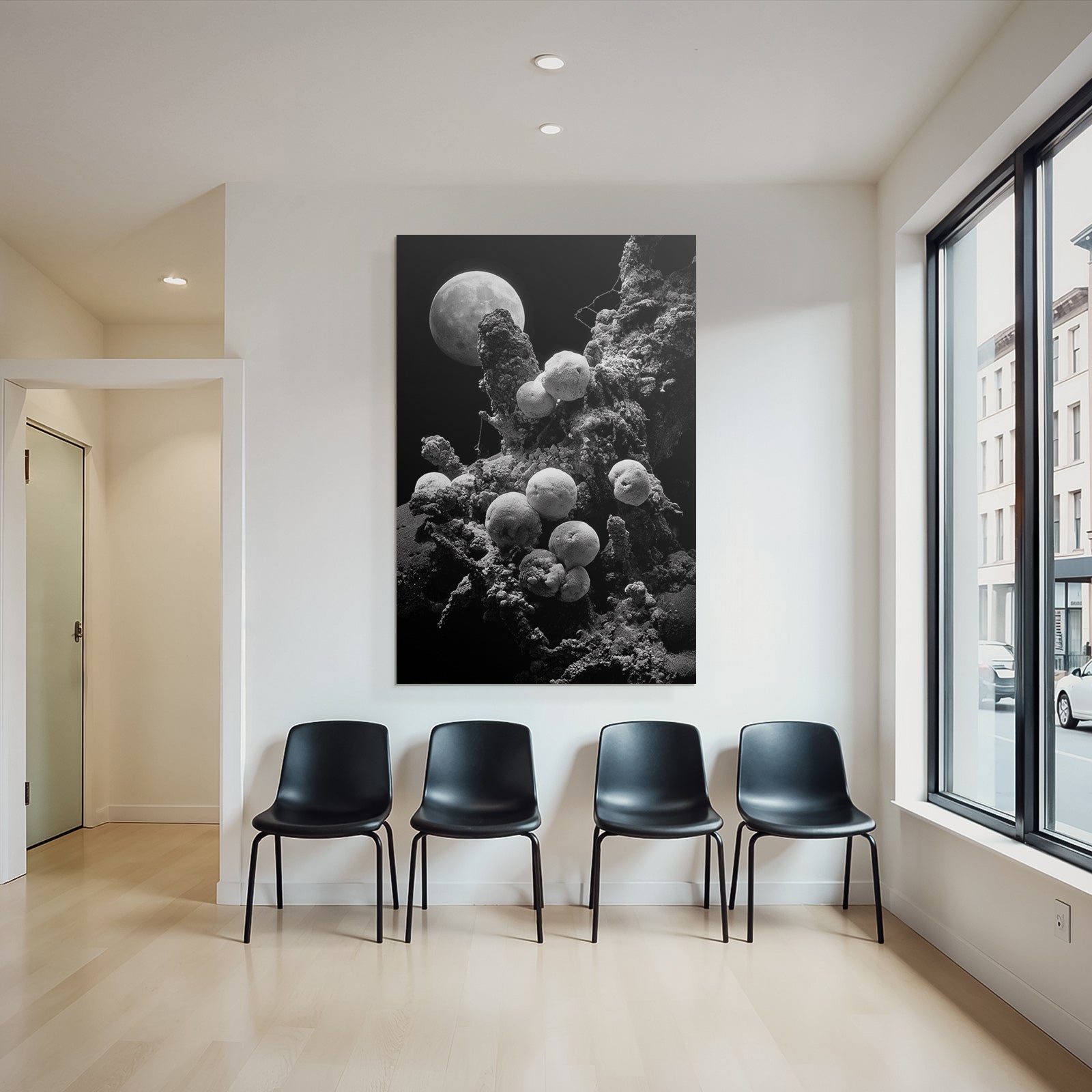 Surreales Mondlicht Und Mikroorganismenlandschaft
