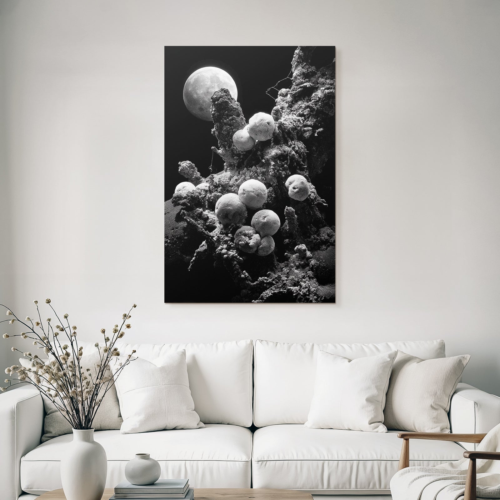 Surreales Mondlicht Und Mikroorganismenlandschaft