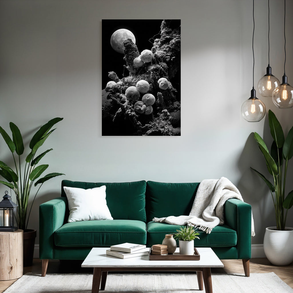 Surreales Mondlicht Und Mikroorganismenlandschaft