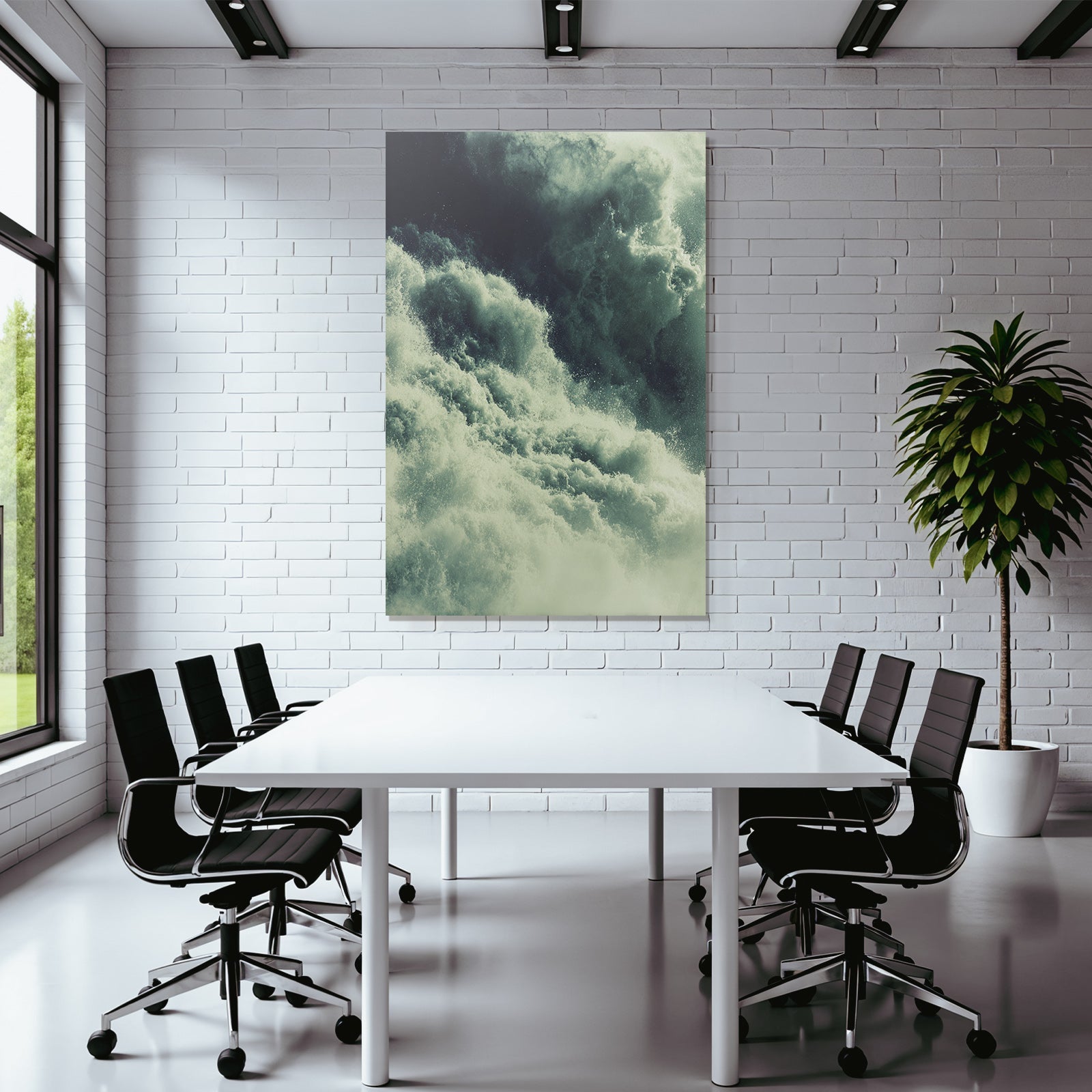 Turbulente Ozeanwellen Mit Schaum