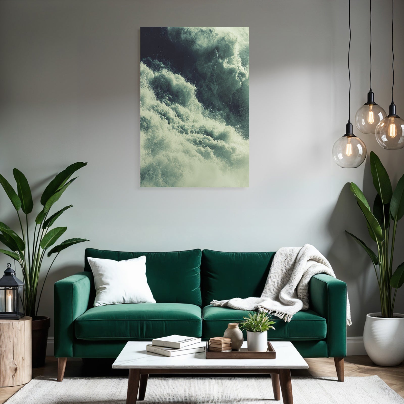 Turbulente Ozeanwellen Mit Schaum