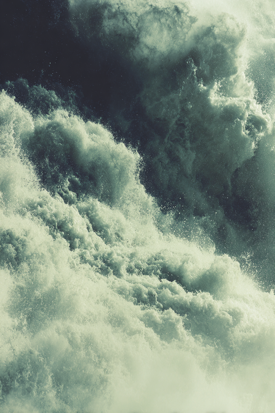 Turbulente Ozeanwellen Mit Schaum | Nahaufnahmen | Natur