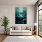 Turbulentes Meer Mit Schiff Und Sturmwolken