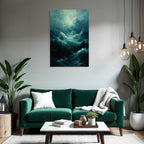 Turbulentes Meer Mit Schiff Und Sturmwolken
