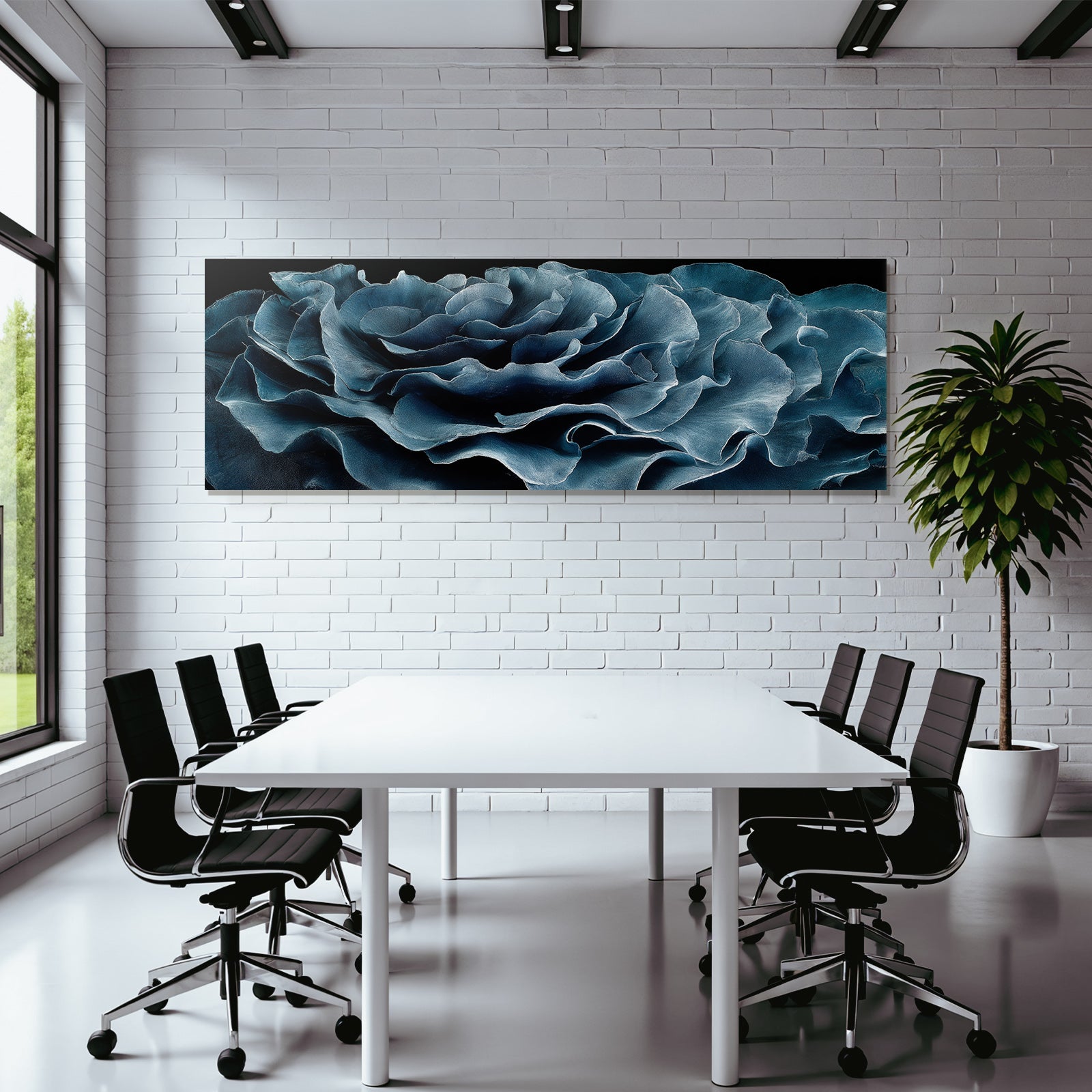 Blaü Rose Auf Schwarzem Hintergrund Kunstvoll Digital