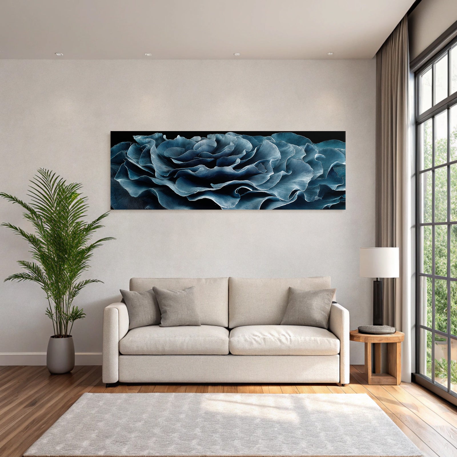 Blaü Rose Auf Schwarzem Hintergrund Kunstvoll Digital