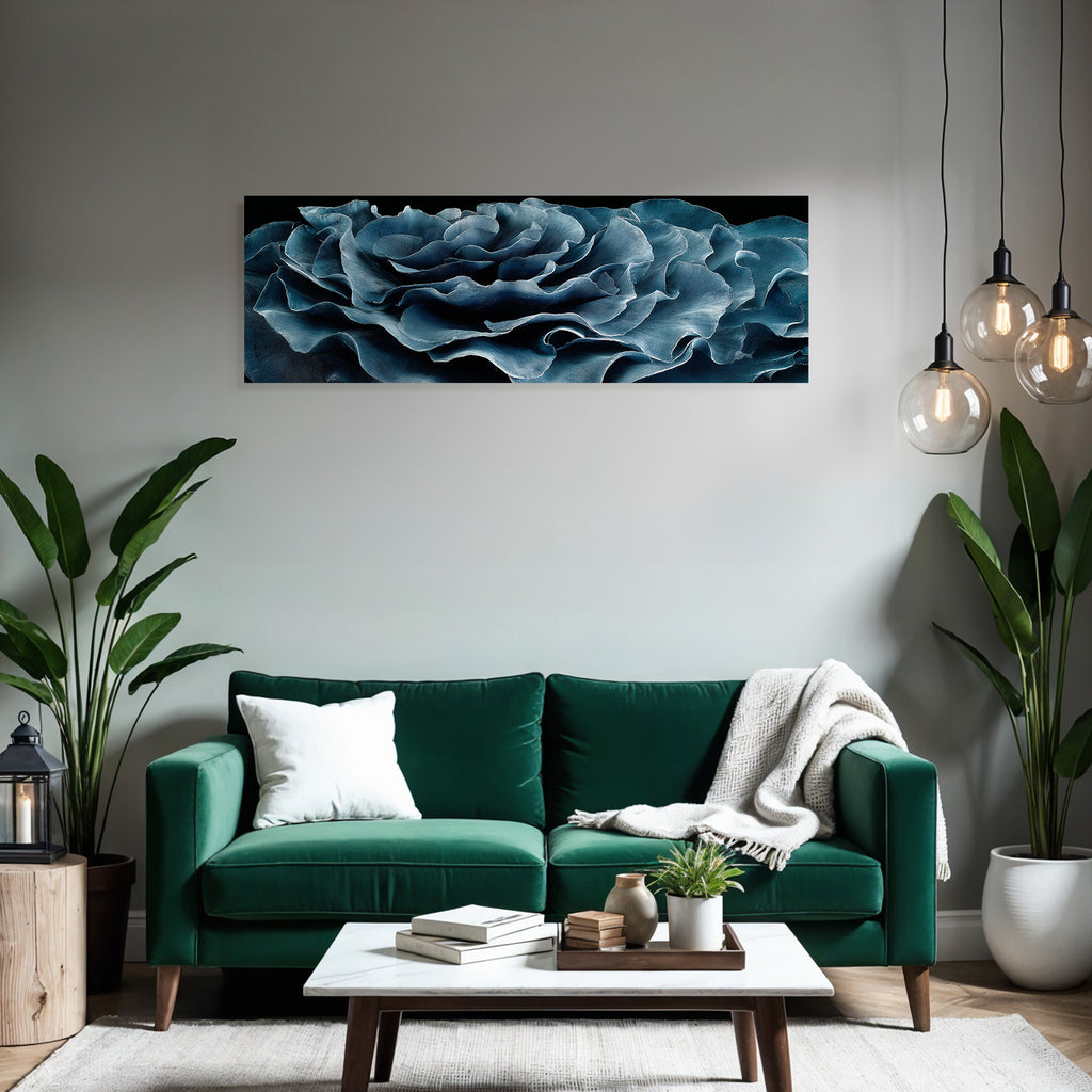 Blaü Rose Auf Schwarzem Hintergrund Kunstvoll Digital