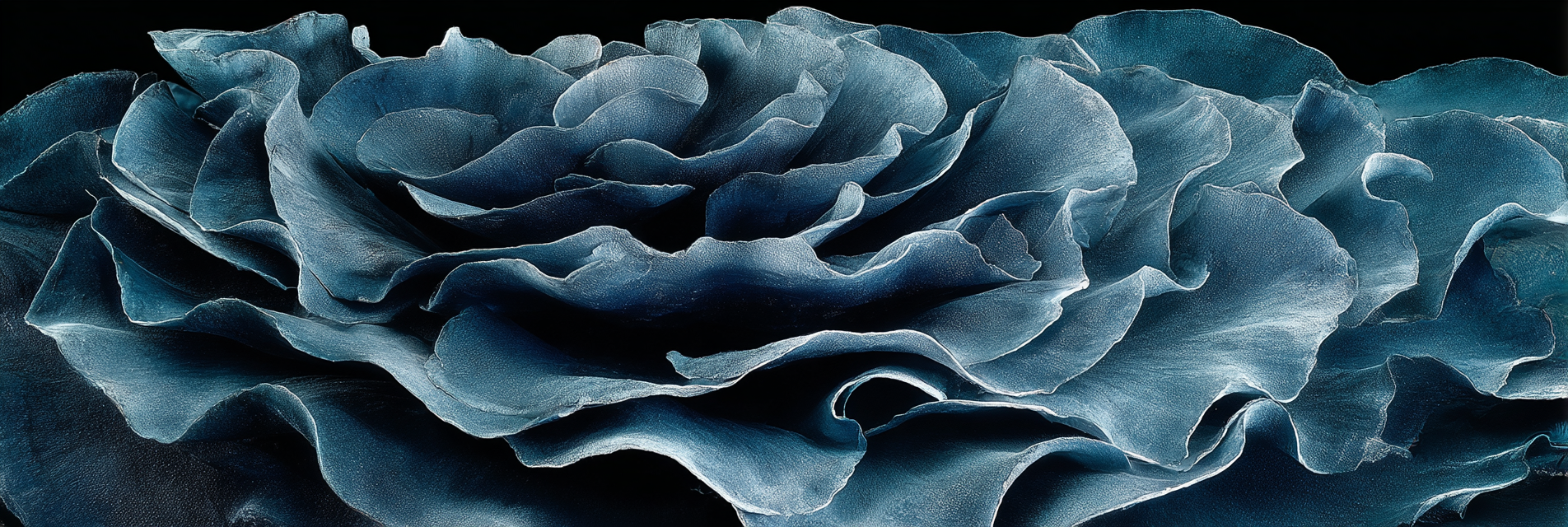 Blaü Rose Auf Schwarzem Hintergrund Kunstvoll Digital | Nahaufnahmen | Natur