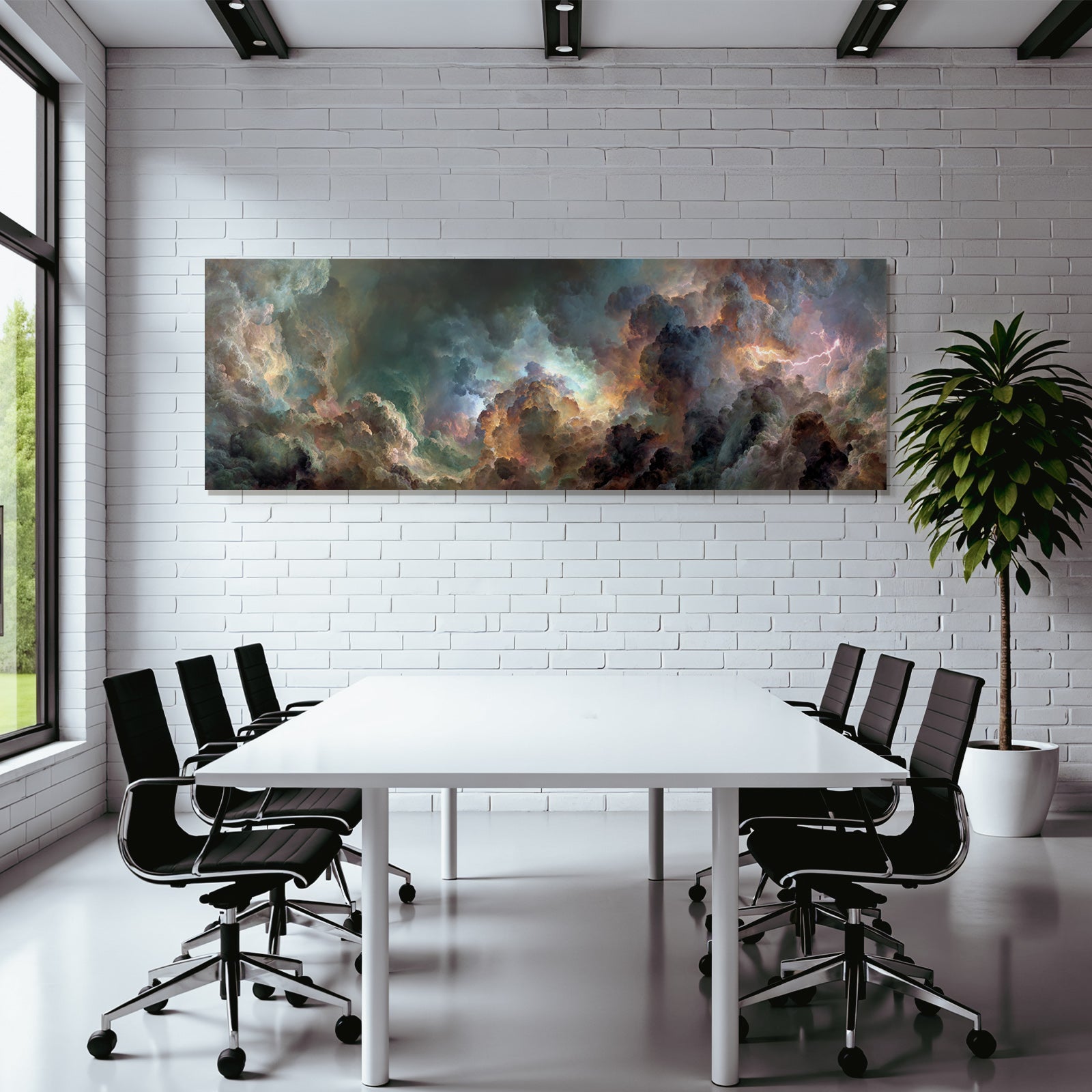 Dramatische Farbenfrohe Wolkenlandschaft Mit Gewitterblitzen