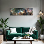 Dramatische Farbenfrohe Wolkenlandschaft Mit Gewitterblitzen